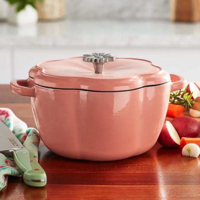 The Pioneer Woman Timeless Beauty Enamel-on-Cast Iron 6-Quart Dutch Oven,  Red - AliExpress