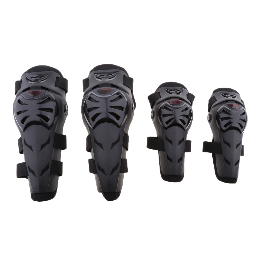 4Pieces Motorcycle Motocross Cycling Elbow and Knee Pads Protector Guard s Set Black