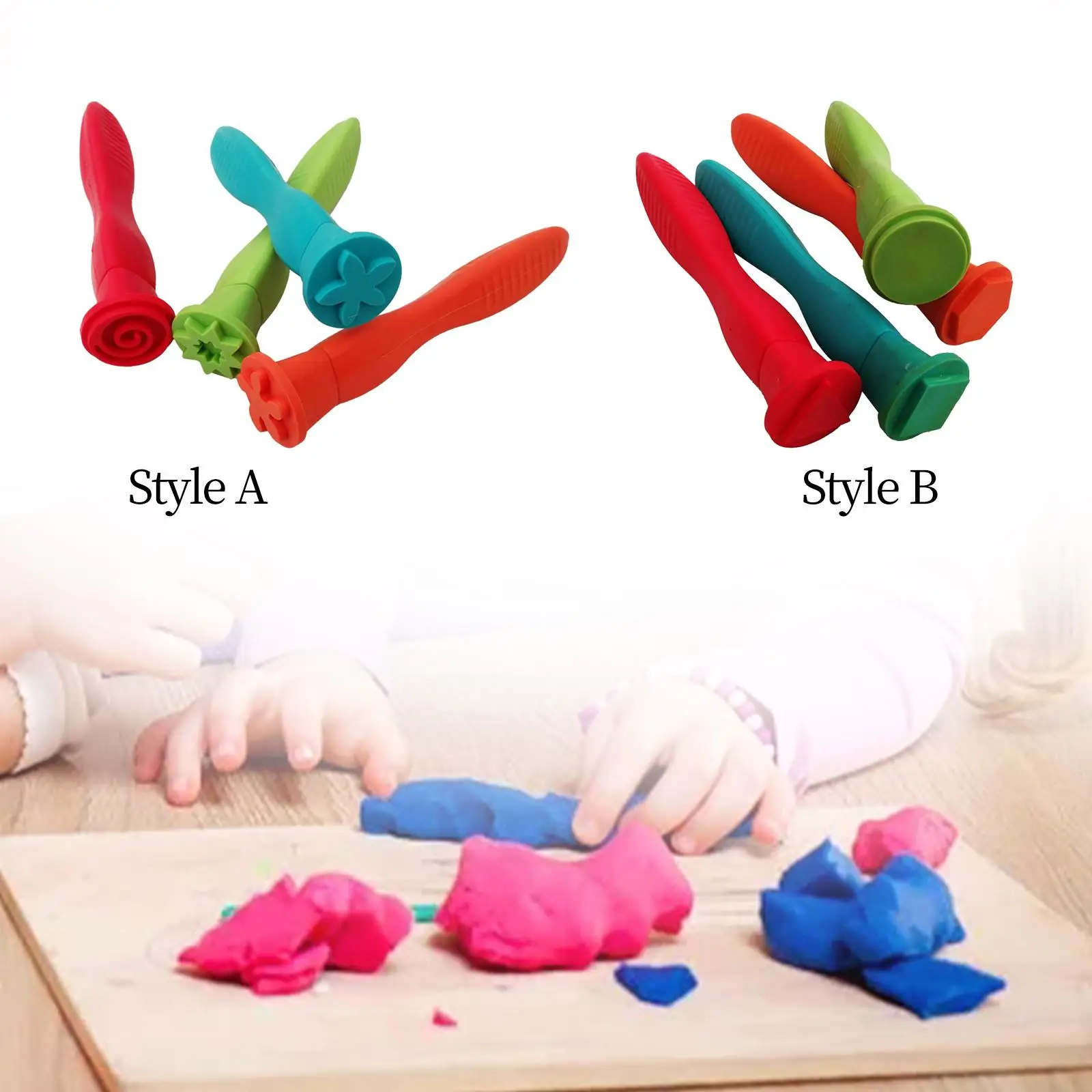 4Pcs Assorted Kids Stamp Set Learning Educational Tool Craft Children`s Painting for Party Favor Children Learn Props