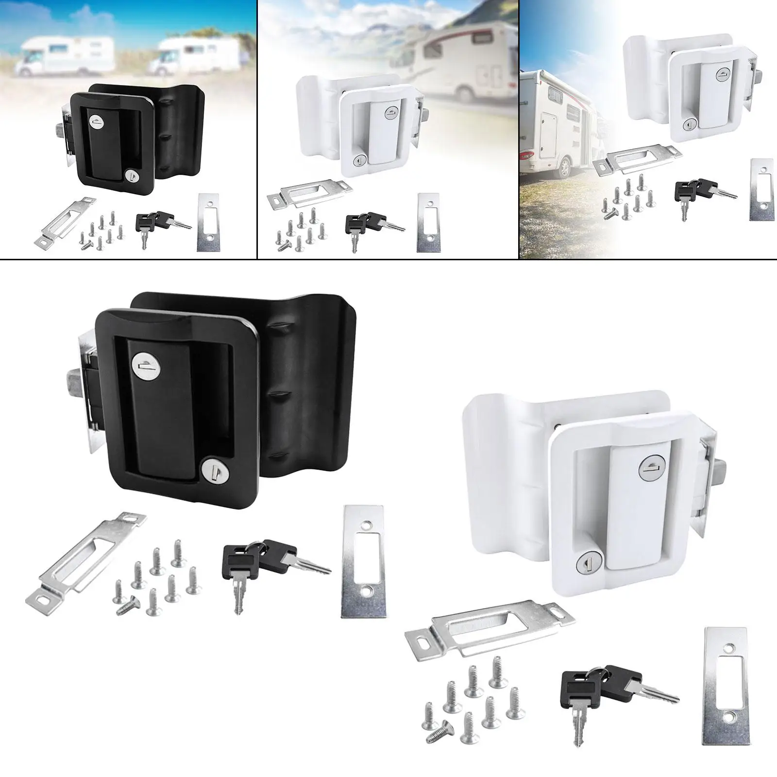 Camper Door Latch Antitheft Zinc Alloy with Two Keys Trailer Door Latch