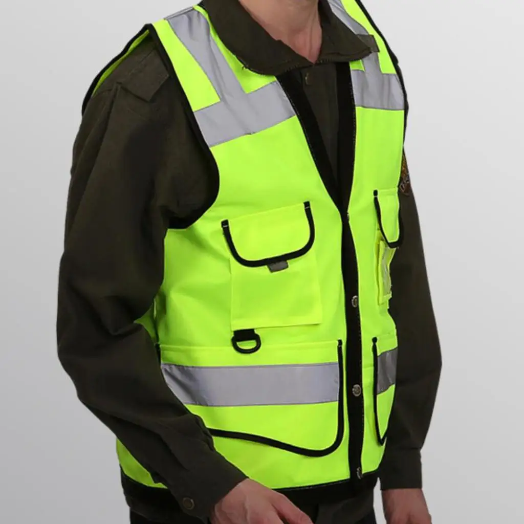 High Visibility Safety Work Shirt Breathable Work Vest Reflective Waistcoat