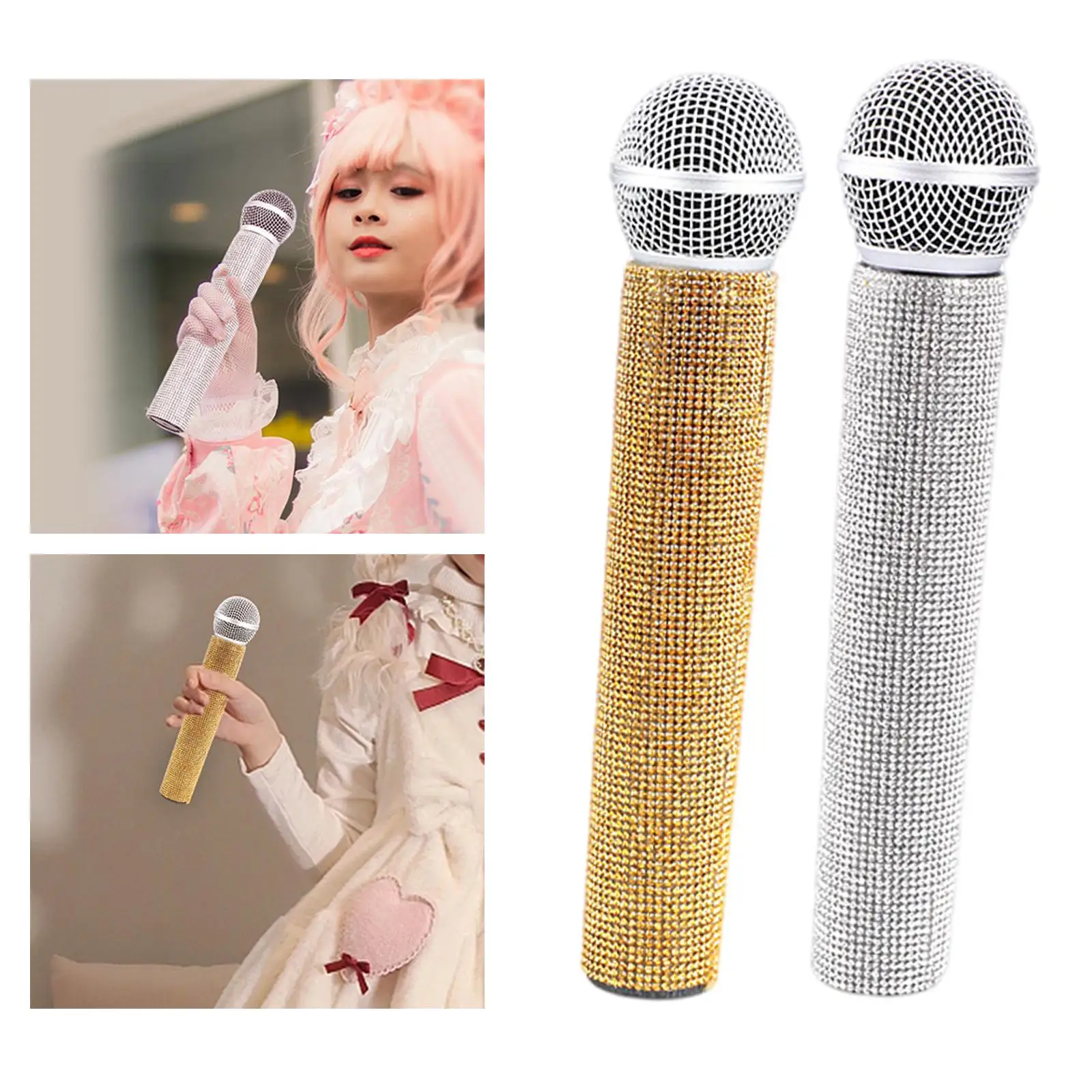 Microphone Pretend Toy High Simulation for Karaoke Decorative Props Activity Show Recording