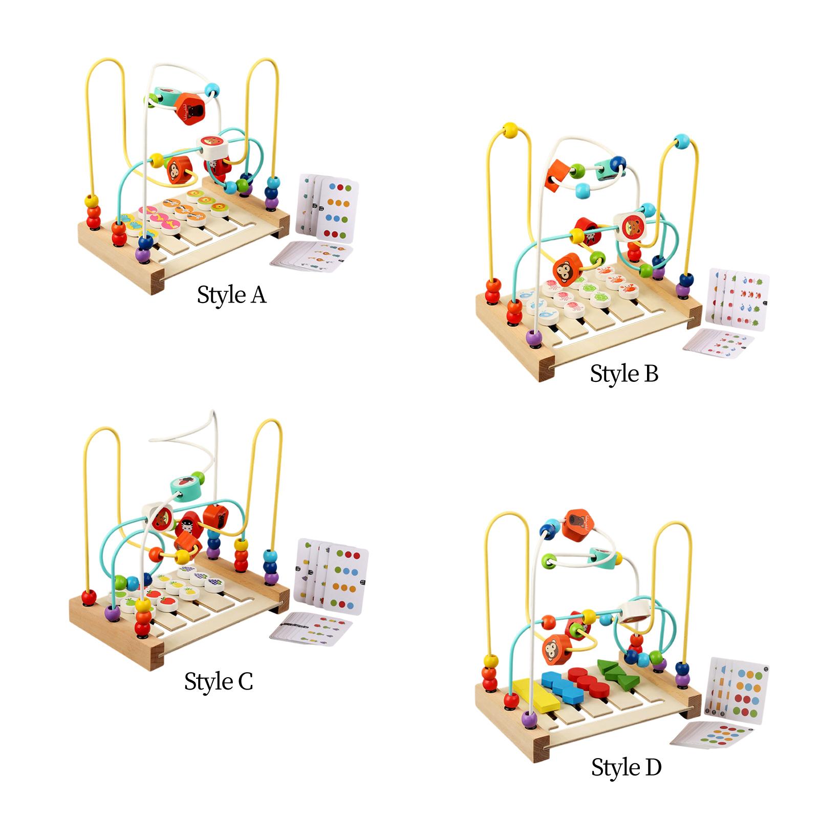 Matching Game Developmental Toys Multicolor Montessori Double Side Interactive Toy Educational Toy Bead Maze Toy for Bedroom