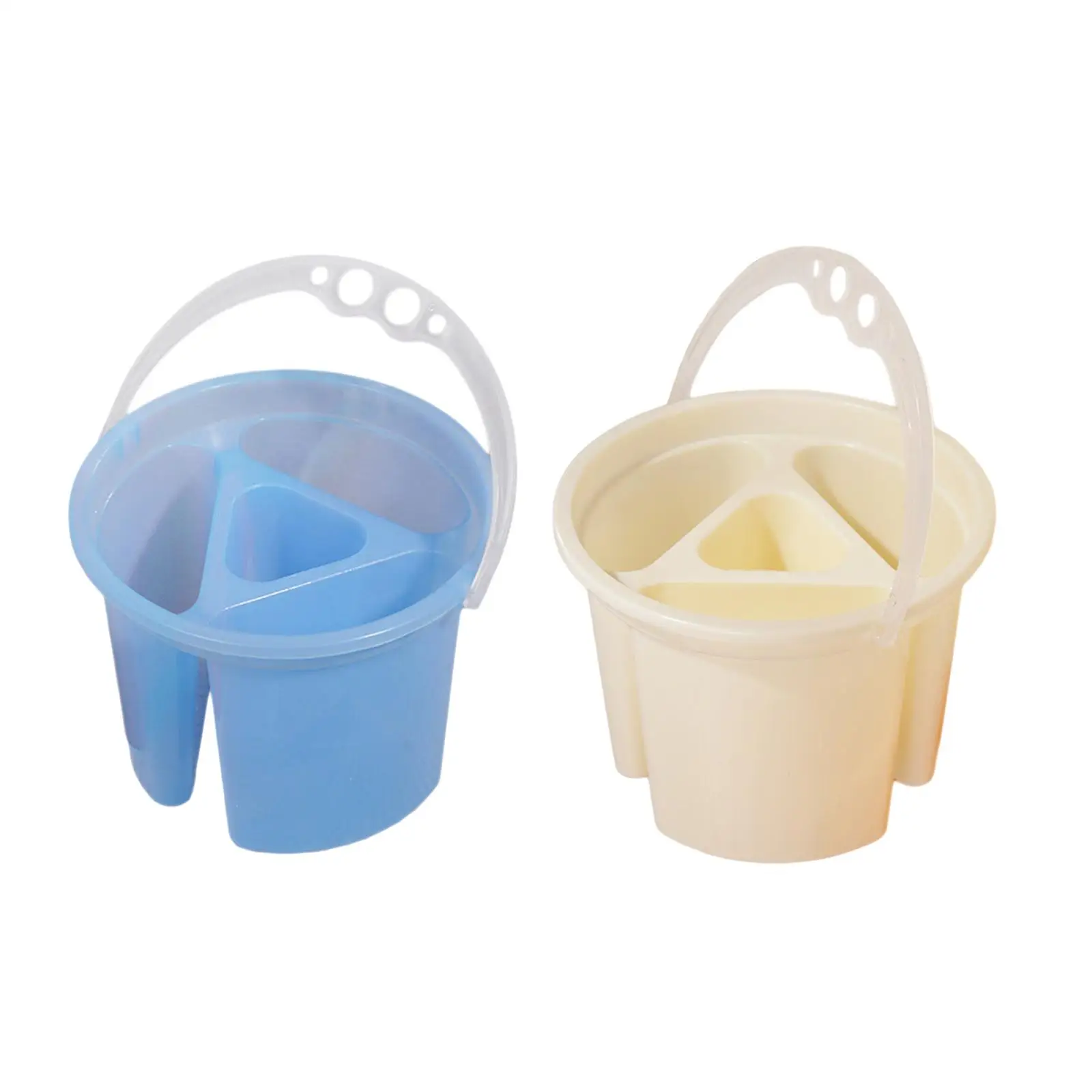 Paint Brush Washing Bucket Painting Brush Basin Paint Brush Cleaner with Compartments with Handle Water Barrel Arts Pen Barrel