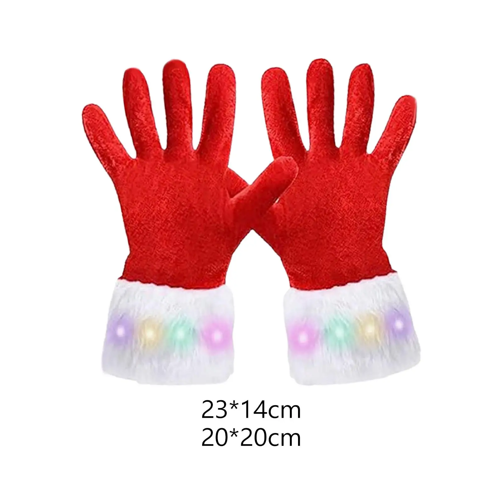 Christmas Red Gloves Comfortable Winter Warm Santa Claus Gloves for Dressing up Costume Props Stage Performance Xmas Holidays