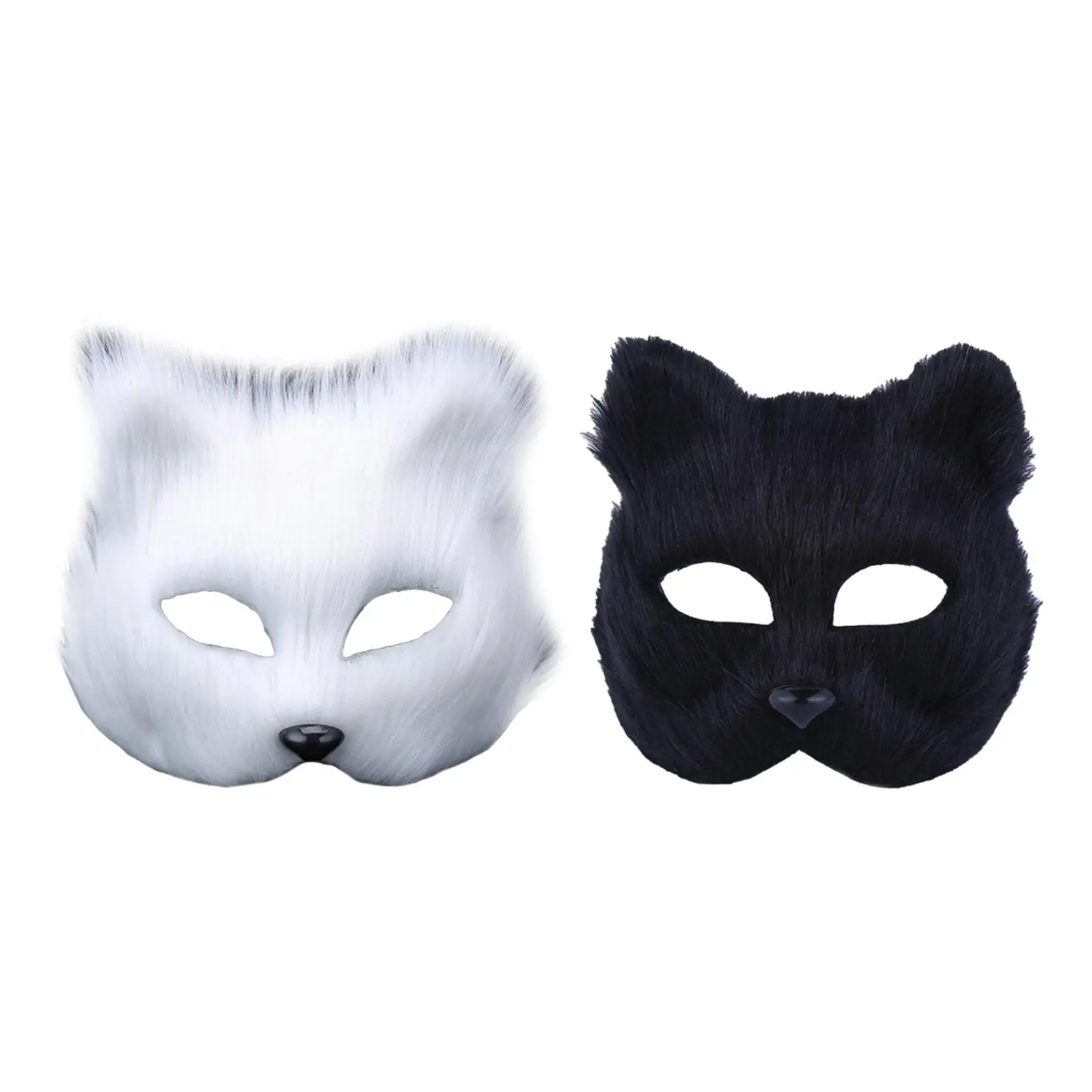 Furry Fox Mask Animal Cosplay Mask Prom Mask Decor with Adjustable Strap Party Funny Holiday Fox Halloween Mask Costume Mask