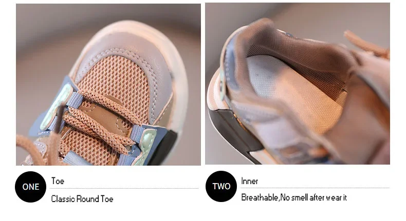 2023 Frühling Kinder Mädchen rosa Schuhe Herbst Mesh atmungsaktive Kinder Turnschuhe für 5-18 Jahre Junge leichte Laufs chuh Walking Soft – Detail 6