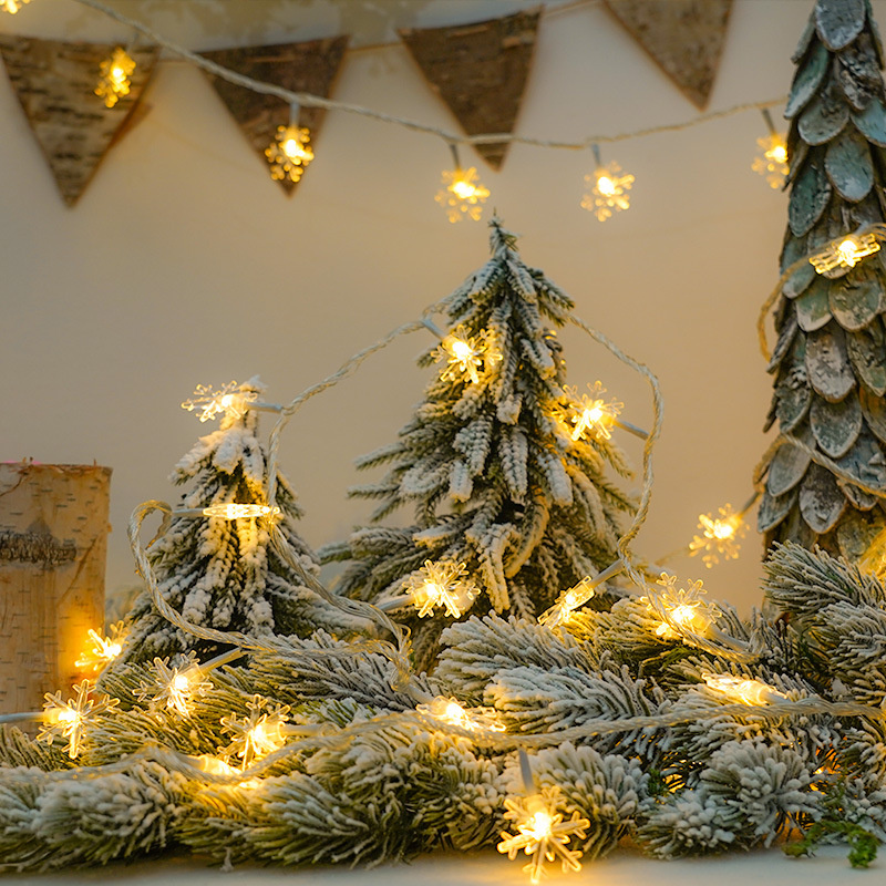 Christmas Snowflake String Lights LED Fairy Lights USB/Battery Powered Garland 2024 New Year's Wedding Party Xmas Decorations