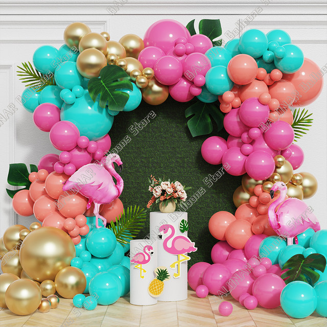 Tropical Hawaiian Party Flamingo Birthday Balloon Garland Arch Hawaii Beach  Flowers Luau Summer Hawaii Aloha Wedding Party Decor