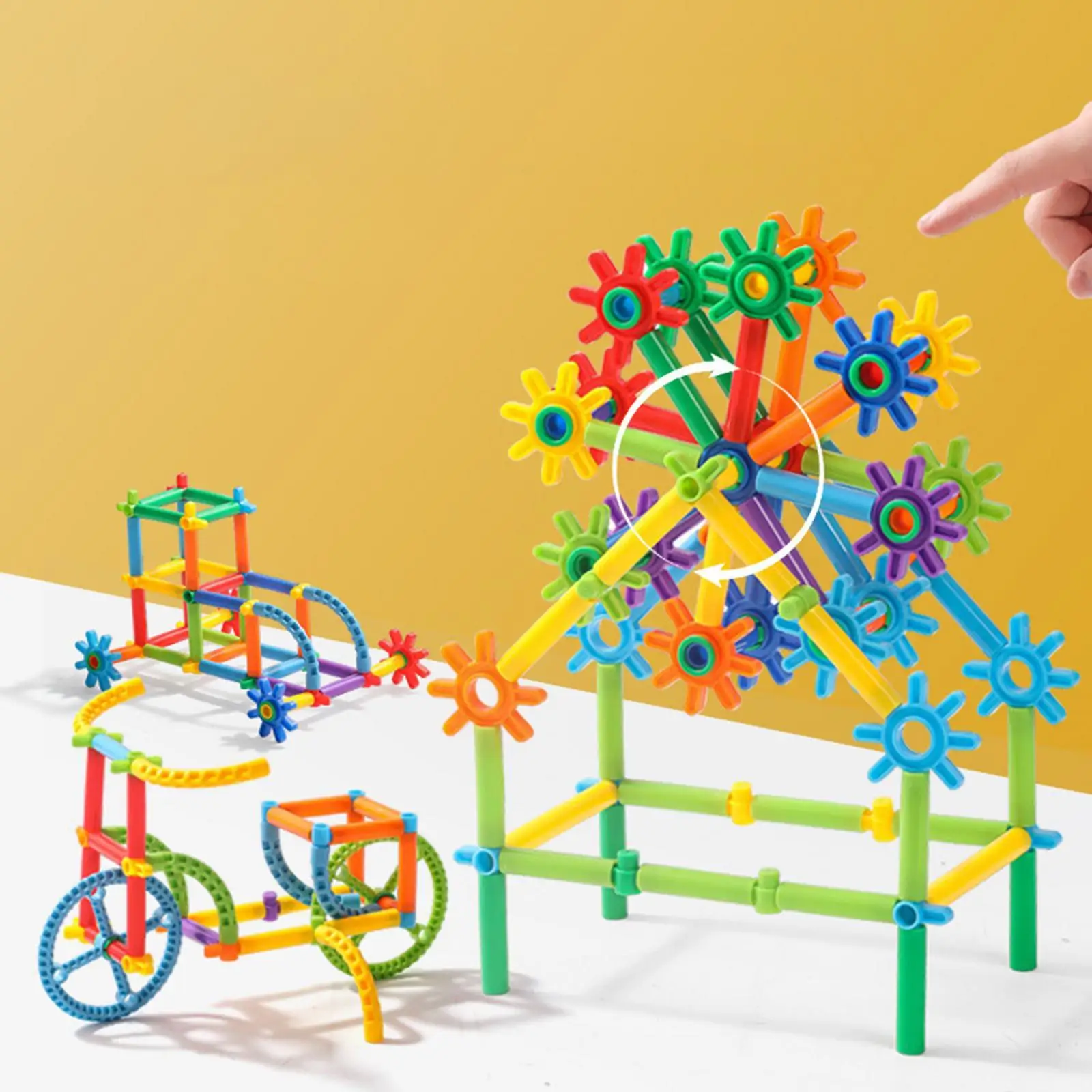 Educational Interlocking Sticks Colorful 3D Pipe Building Blocks for Kids Children Boys Girls 3 4 5 6 7+ Preschool Party Favors