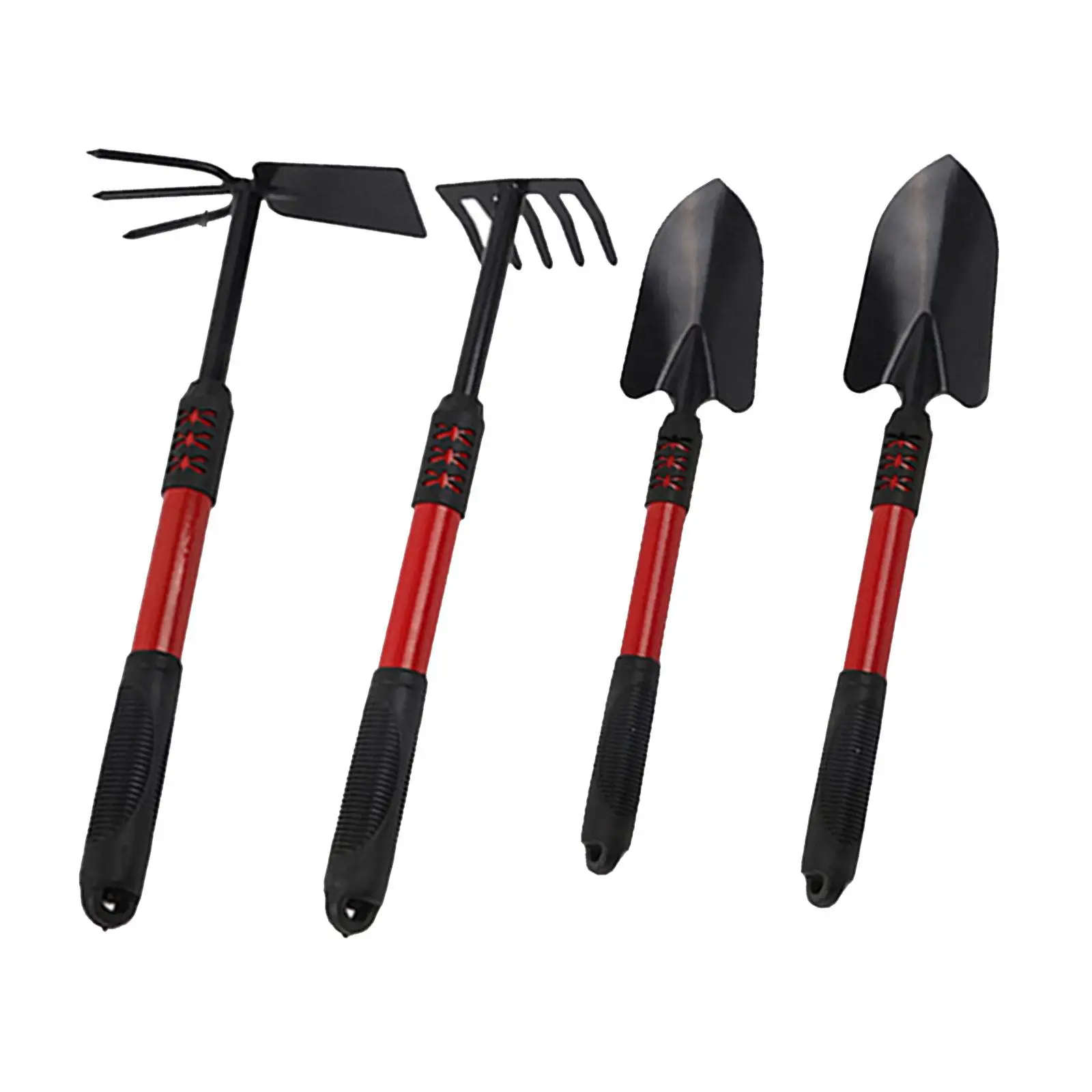 4 Pieces Gardening Tool Kits Durable Heavy Duty Garden Hoe Cultivator Garden Tool Set for Digging Potted Flowers Loose Ground