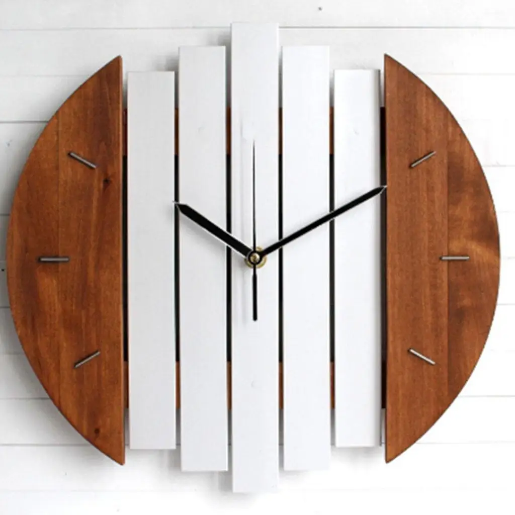 12-inch Modern Hanging Wall Clock Steampunk Wooden Bedroom Living Room Home Office Shops Cafe