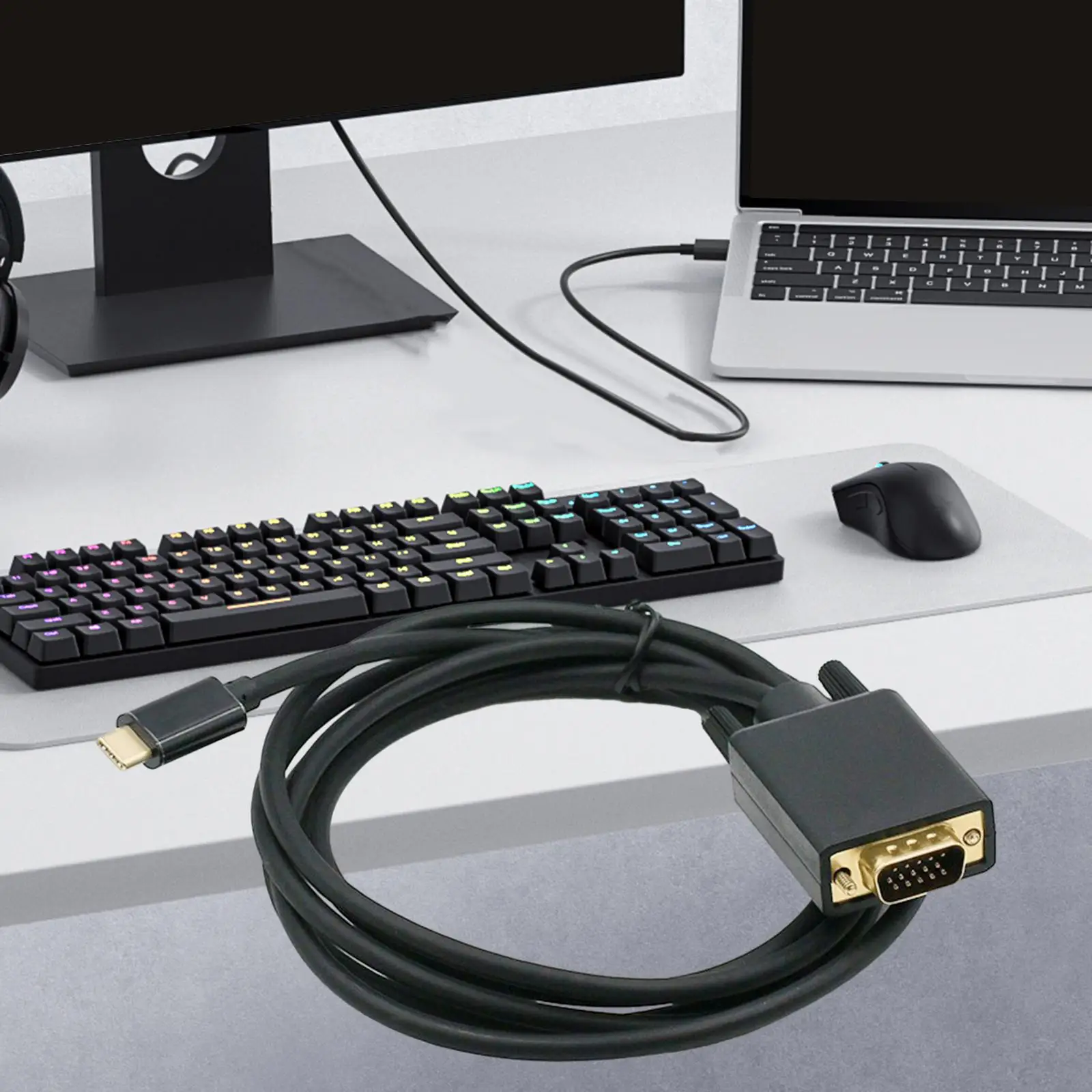 USB C to VGA Cable Monitors Computer USB Type C to VGA Conferences Smartphones Demo 1080P Trainings Gaming 6ft Converter Cable