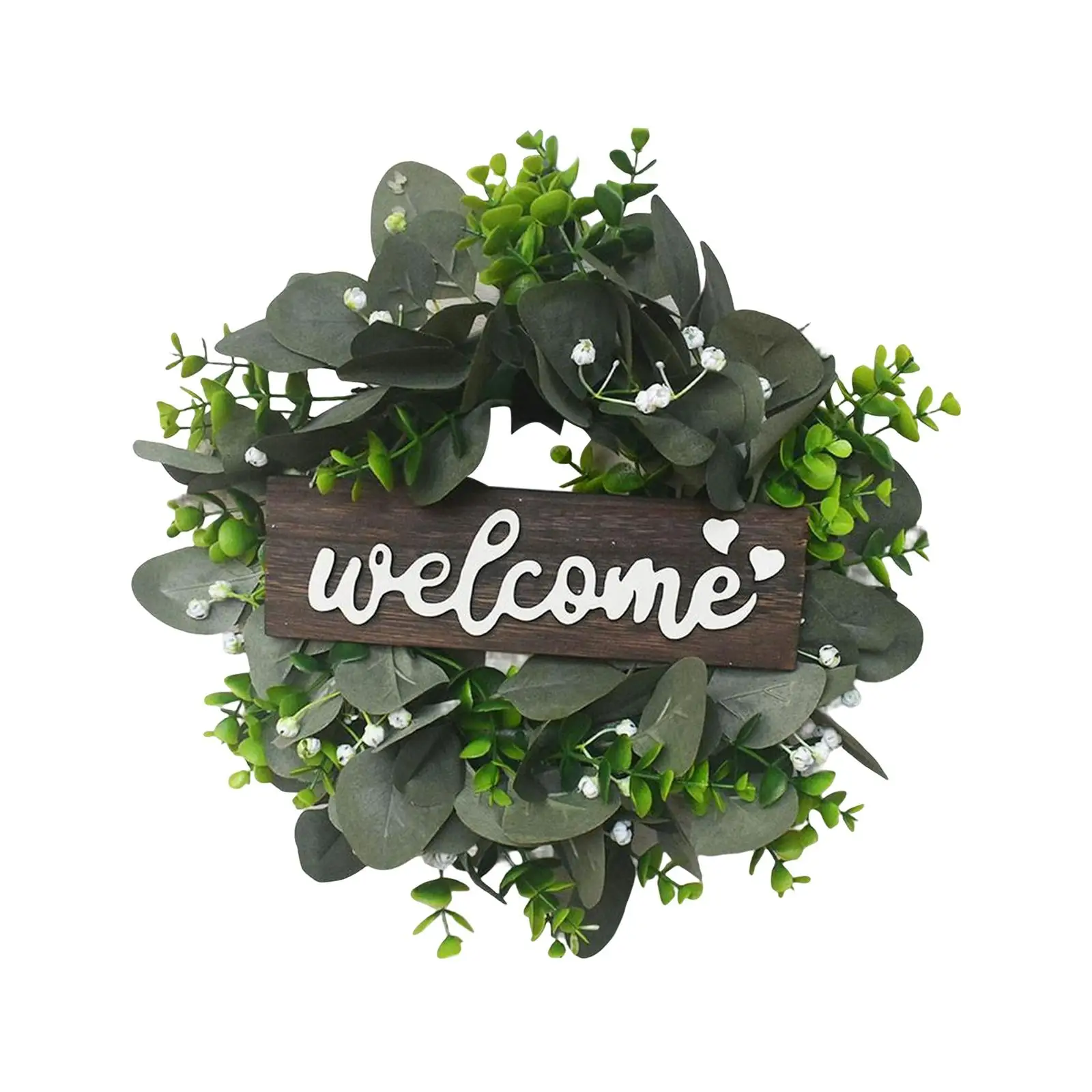 Eucalyptus Wreath Garland Greenery Ornament for Party Festival Outdoor Decoration