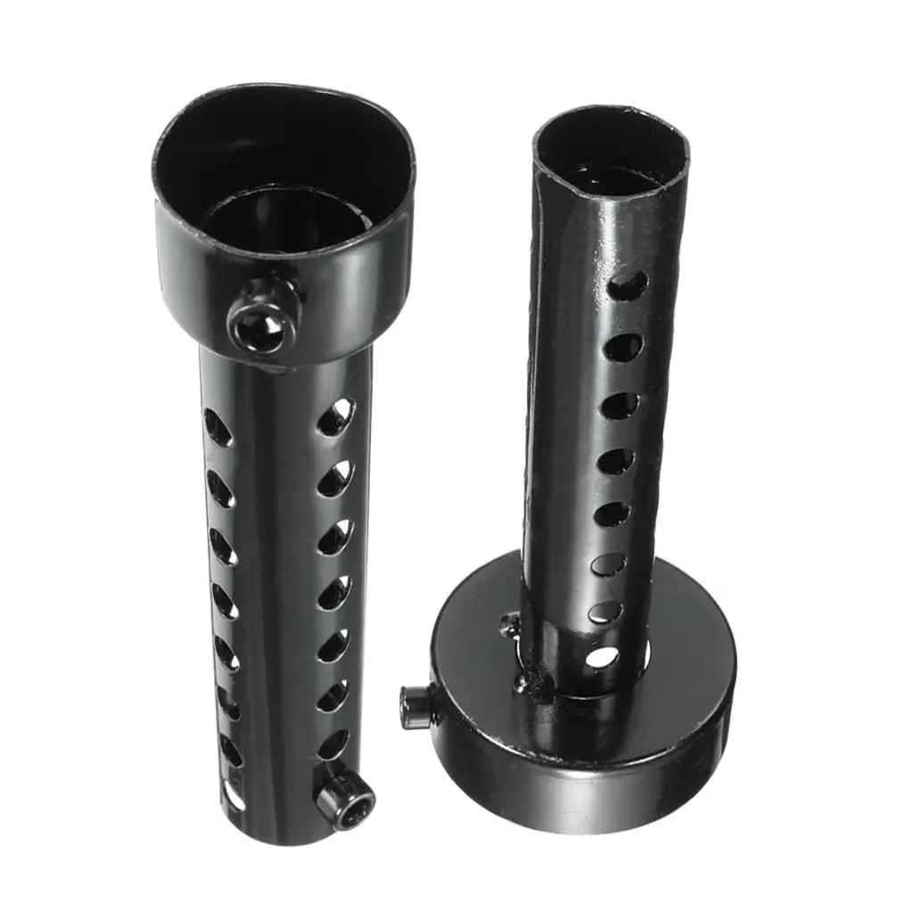 2Pieces Universal Motorcycle Exhaust Pipe  Baffle  Black 35mm