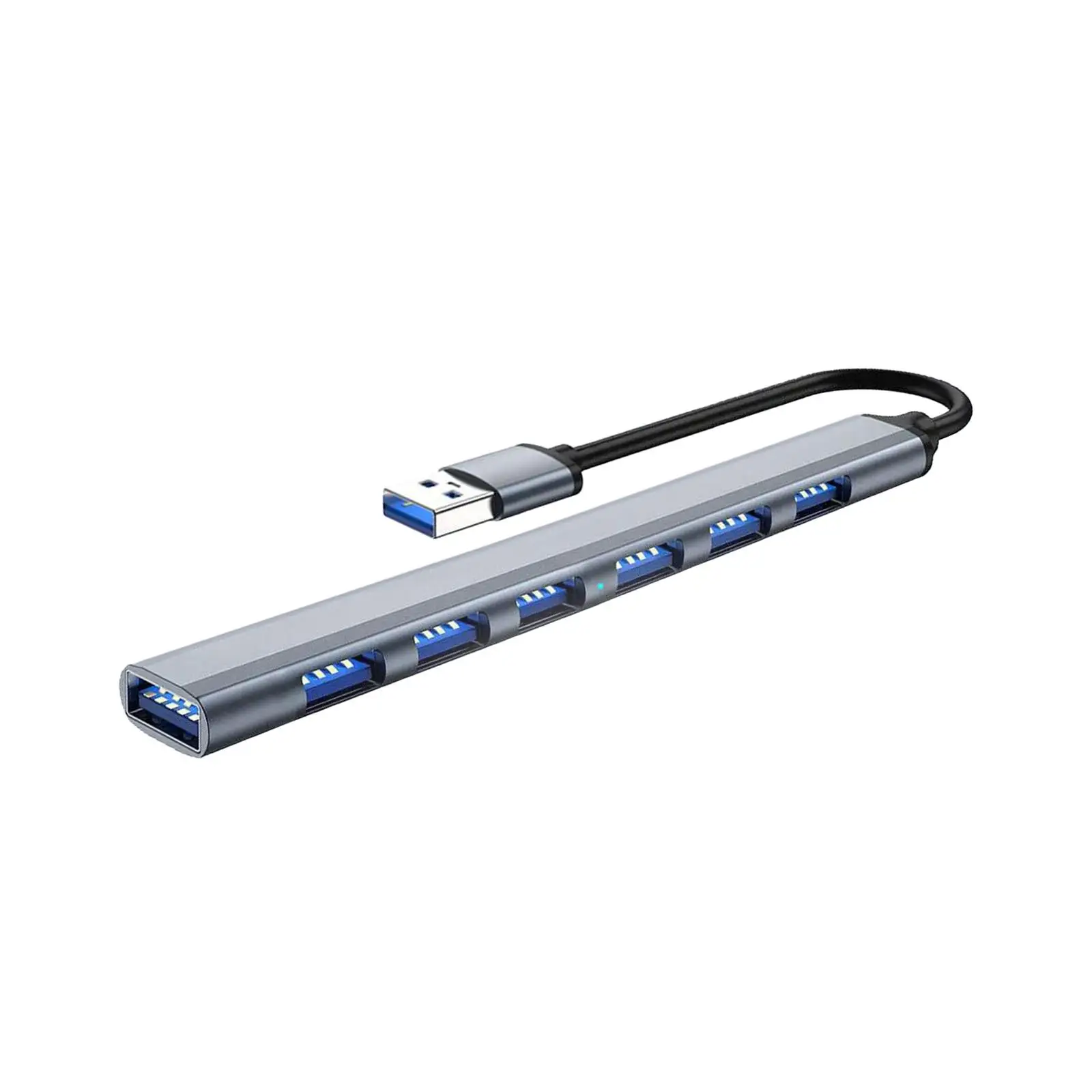 USB 3.0 Hub Audio Output 7 USB Ports Plug and Play Aluminum Alloy TF Card Reader Easy to Use USB Splitter 1 in 7 Out