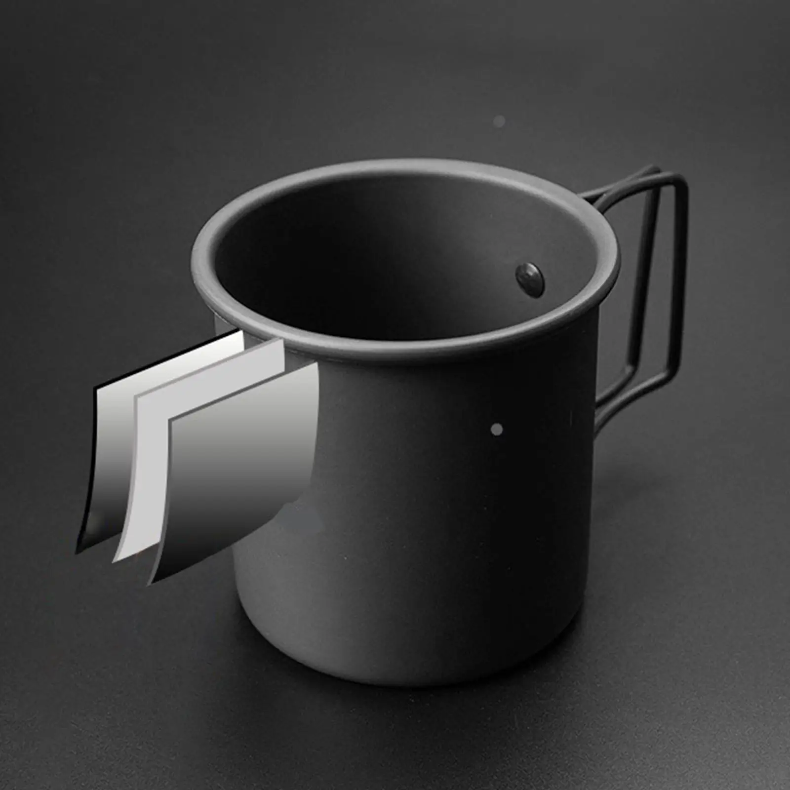 Coffee Mug Camping Mug with Folding Handle 300ml Durable Tableware Saving Space Ultralight Multifunctional Water Cup for Cooking