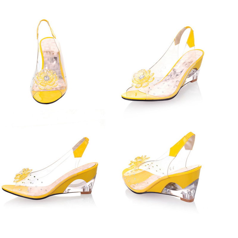 Studded Flower Design Transparent Sandals Peep Toe Heels Sandal Wedding Party Shoes Women Fishmouth Open Toe Heels 2026 New