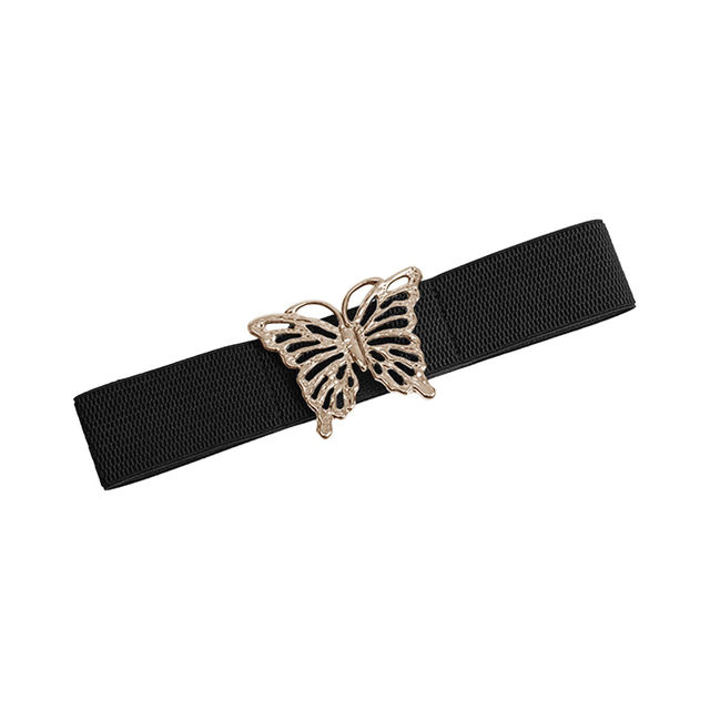 Ceinture élastique Vintage Pour Femme 5 Cm - Boucle Papillon - Taille Ajustable 65-90 Cm - TRADERPLUS