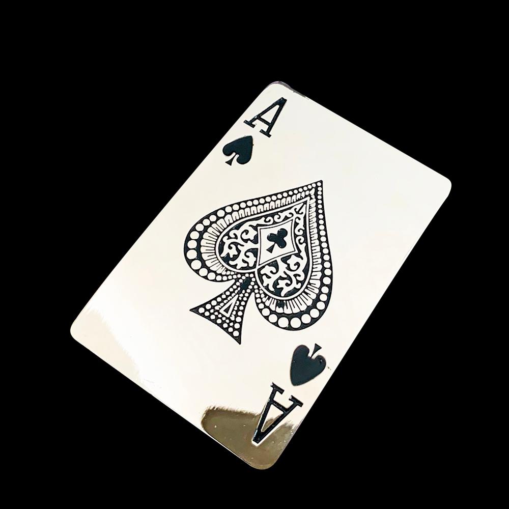 Edelstahl Poker Spaten eine Gürtels chnalle Leder Handwerk Vintage Glück Western Cowboy Bund Schnalle Herren Jeans Accessoires – Detail 1