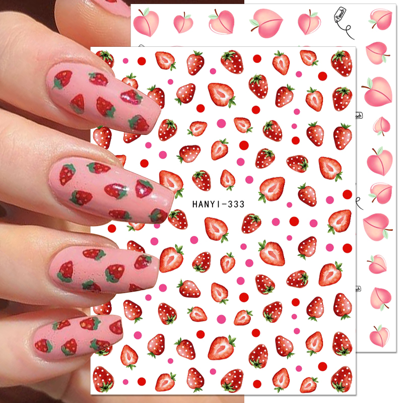 Best of 3D Fruit Lemon Nail Stickers Watermelon Strawberry Peach Summer Nail Decals Art Decoration Adhesive Sliders DIY Manicure Design Reviews & Tips