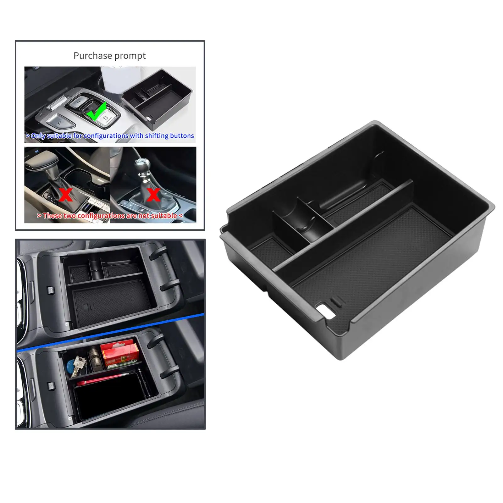 Car Center Console Btorage Box Collection of Documents Coin Glasses Armrest Storage Box Holder Tray Fit for Hyundai Tucson NX4