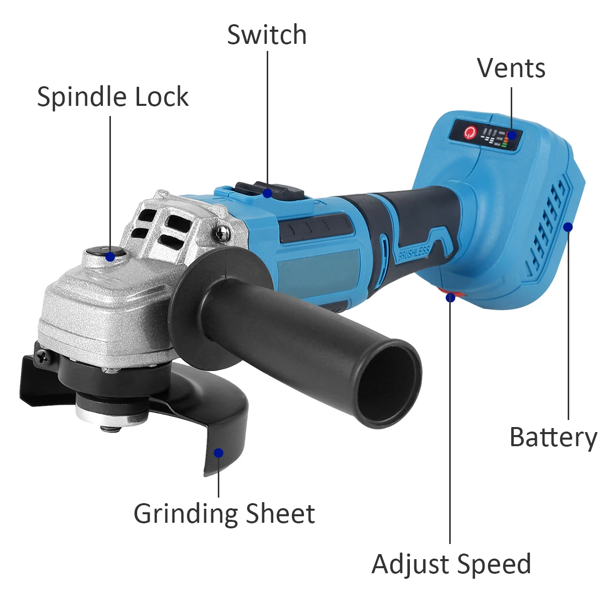 Title 2, 18V Cordless Angle Grinder High Power Cut-Off K...