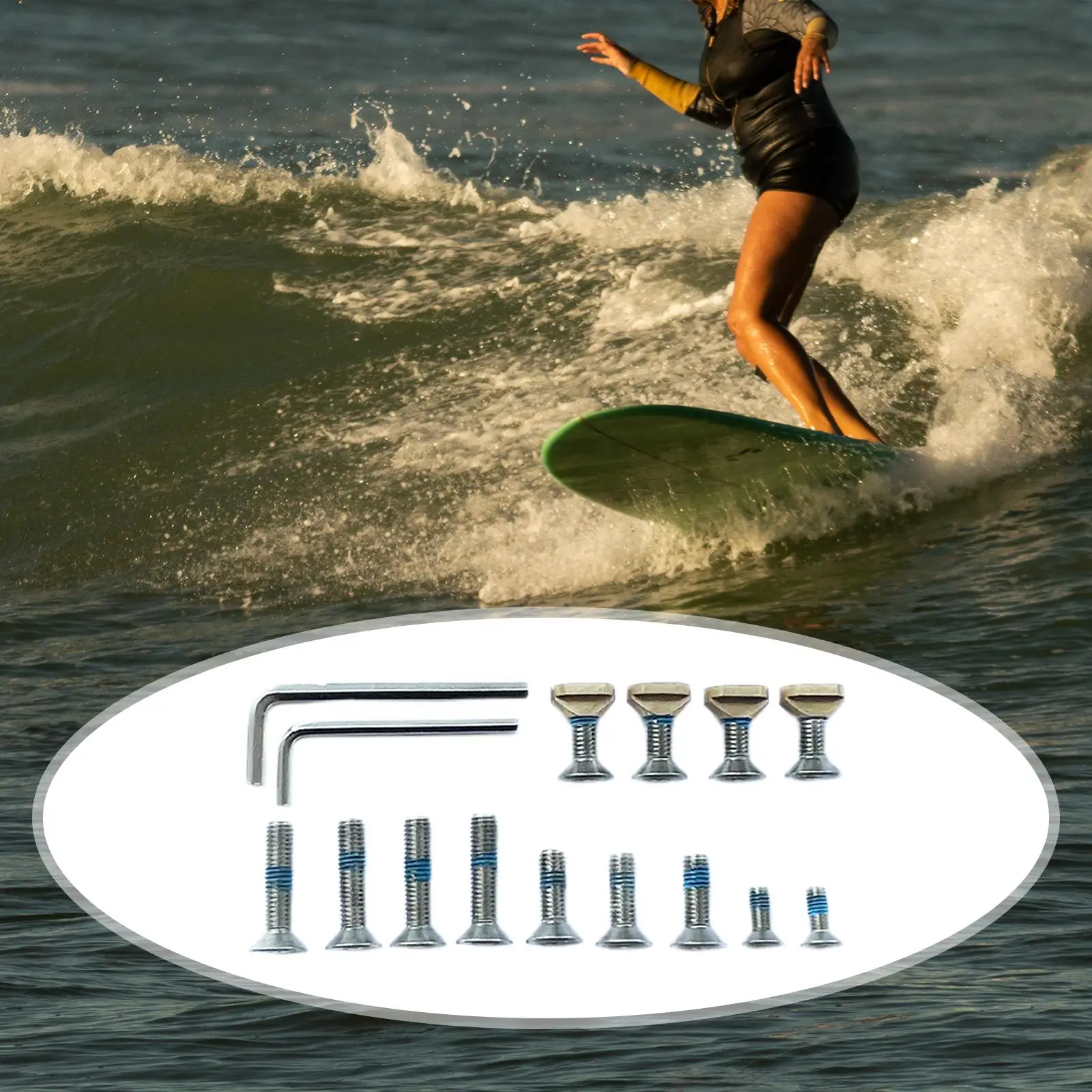 Surfboard Fin Screws High Quality Easy Installation Replace Stainless Steel for Surf Longboard Paddle Board Stand Paddle