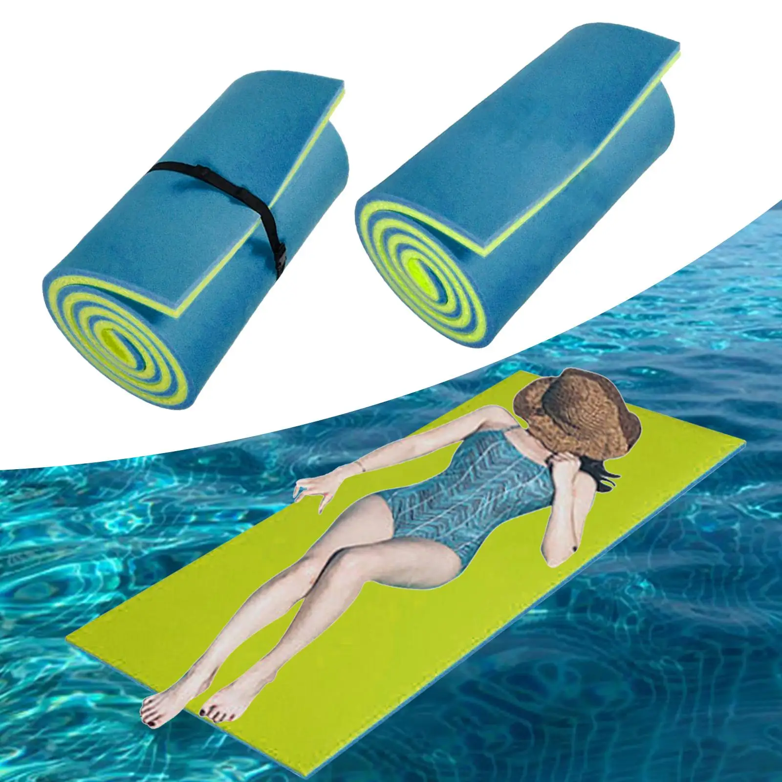 Water Floating Mat Lounge Mattress Pool Float Raft High Density Durable Adults Float Mat Bed for Outside Lake Party Summer