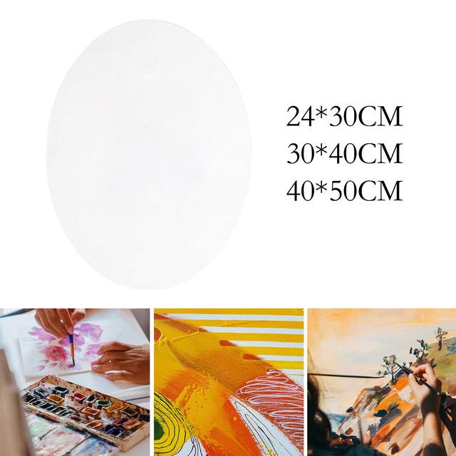 White Canvas Board Artist Drawing round Painting Canvas Panel for Acrylic  Painting Beginners Students Artworks Supplies - AliExpress