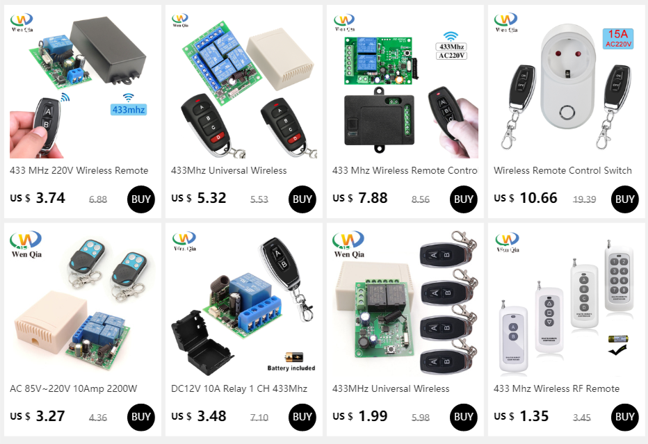 433 mhz controle remoto ac220v 15a reino