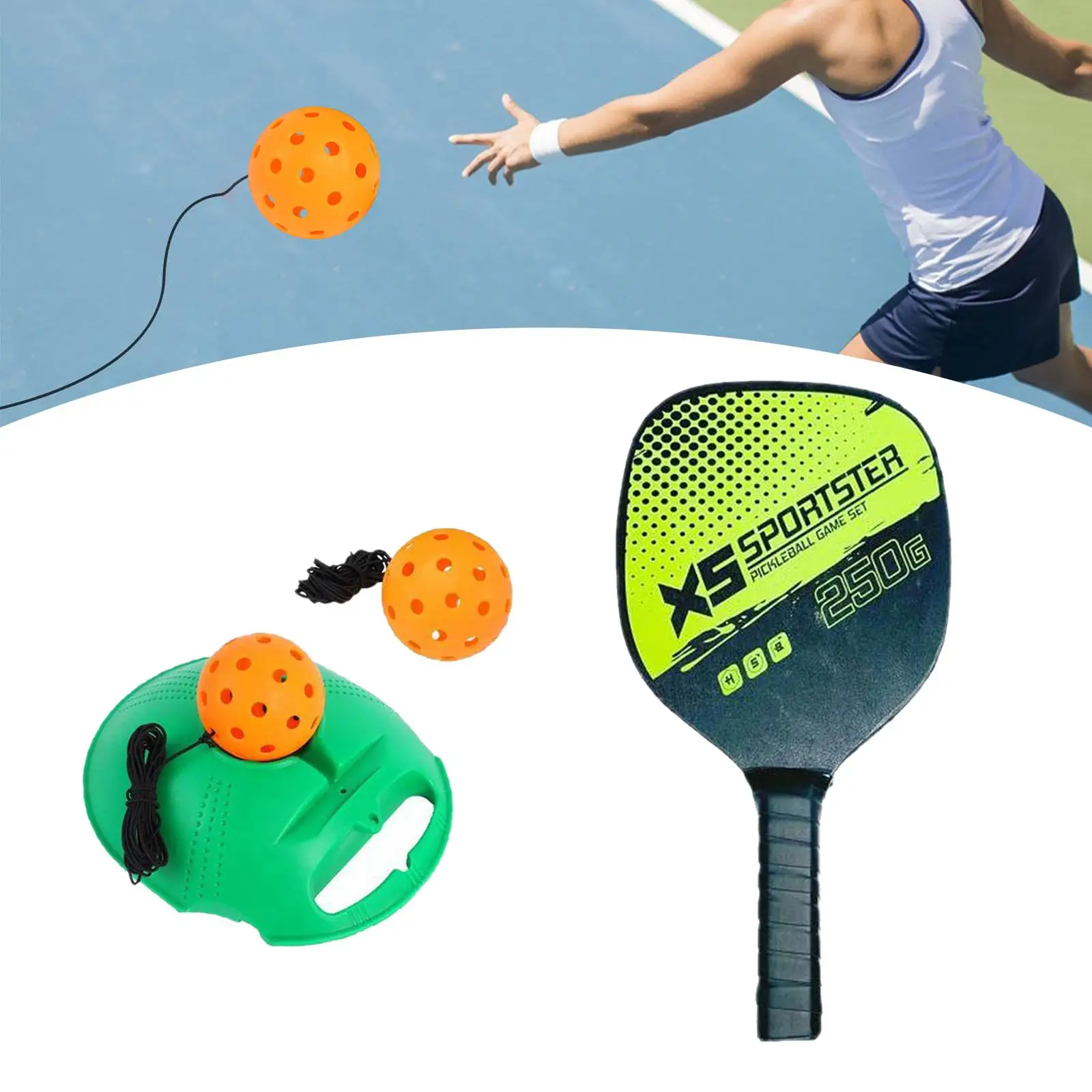 Pickleball Trainer with Pickleball Ball and Paddle Tool for Sport