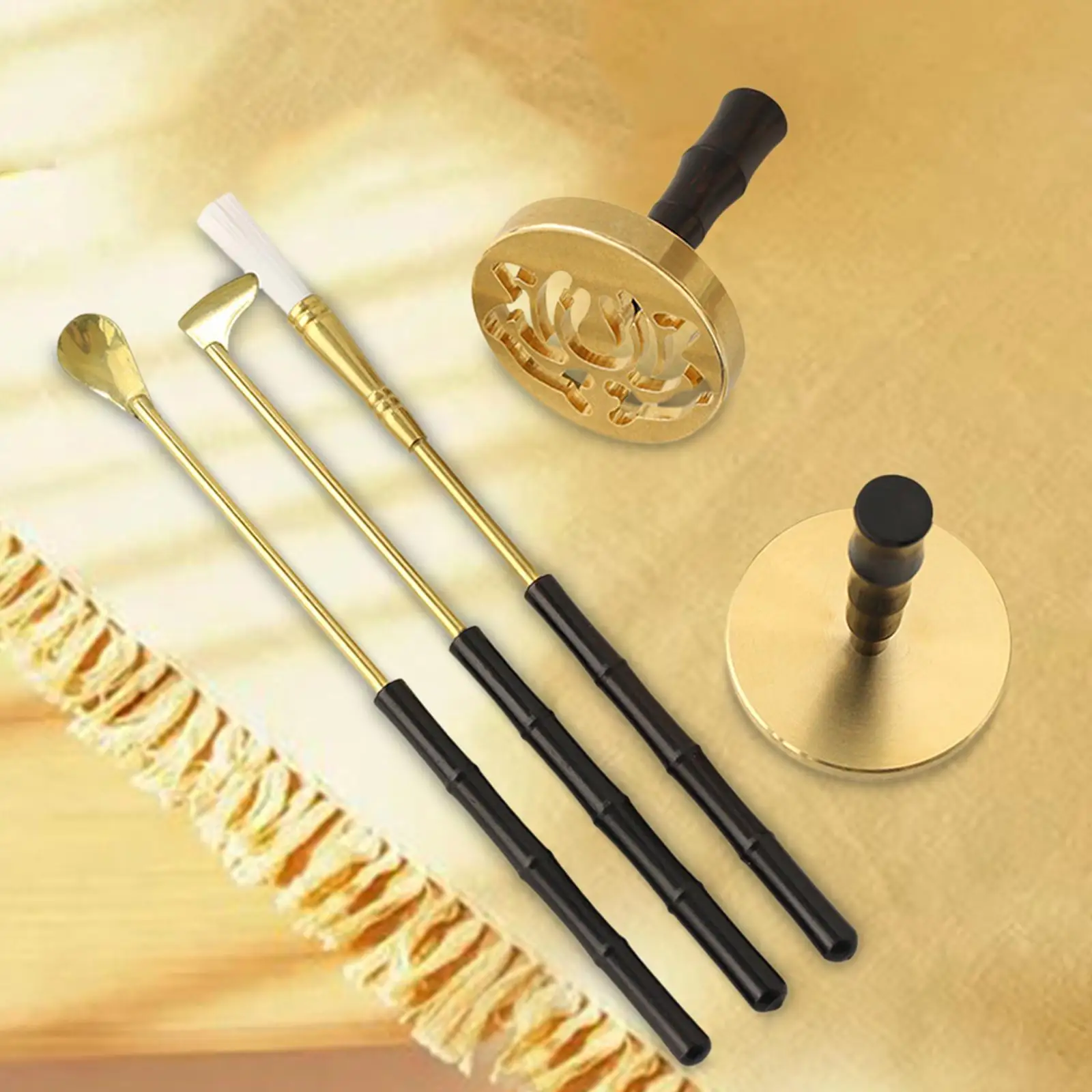 5 Pieces Incense Tool Set Powder Incense Burner Kit Long Handle DIY Fragrance Accessory Ash Press Spoon for Living Room Yoga