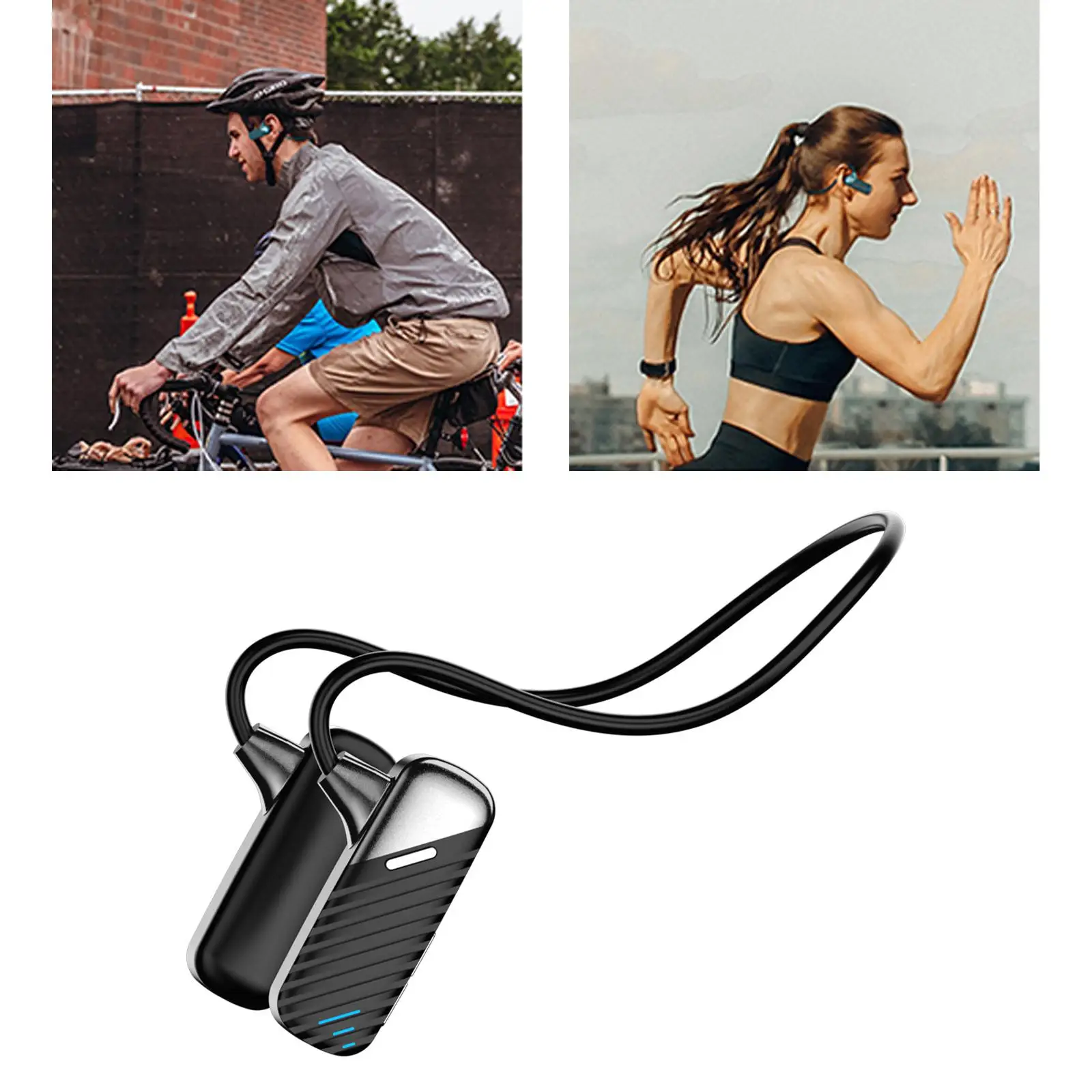Bone Conduction Headphone Bluetooth IP53 Waterproof Built in 16GB Memory Wireless Sport Earphone for Running Cycling Bicycling