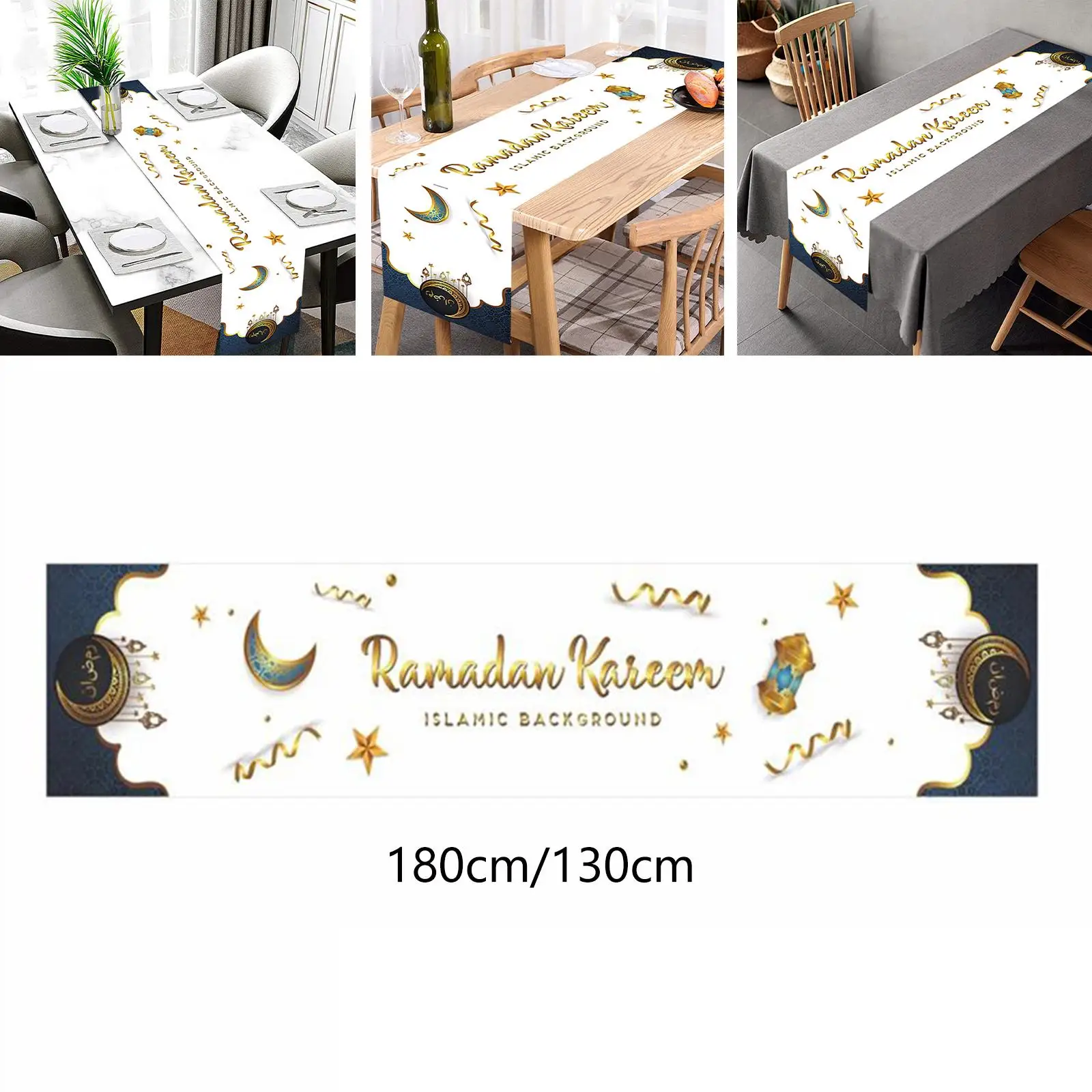 Tablecloth Table Runner Banner Balloons Ramadan Ramadan Kareem Decoration