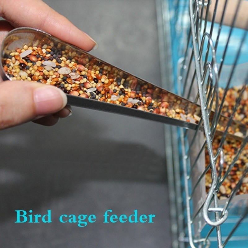 Title 1, 1pcs Bird Cage Stainless Steel Feeder Feeding S...