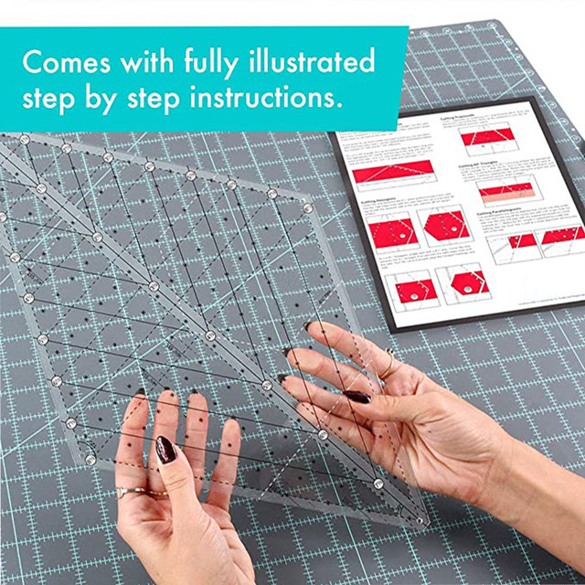 Righello Stencil Per Diamanti A 45 Gradi EZ Quilting - Acrilico, Per Taglio Da 1 A 4 Pollici - Foto 8