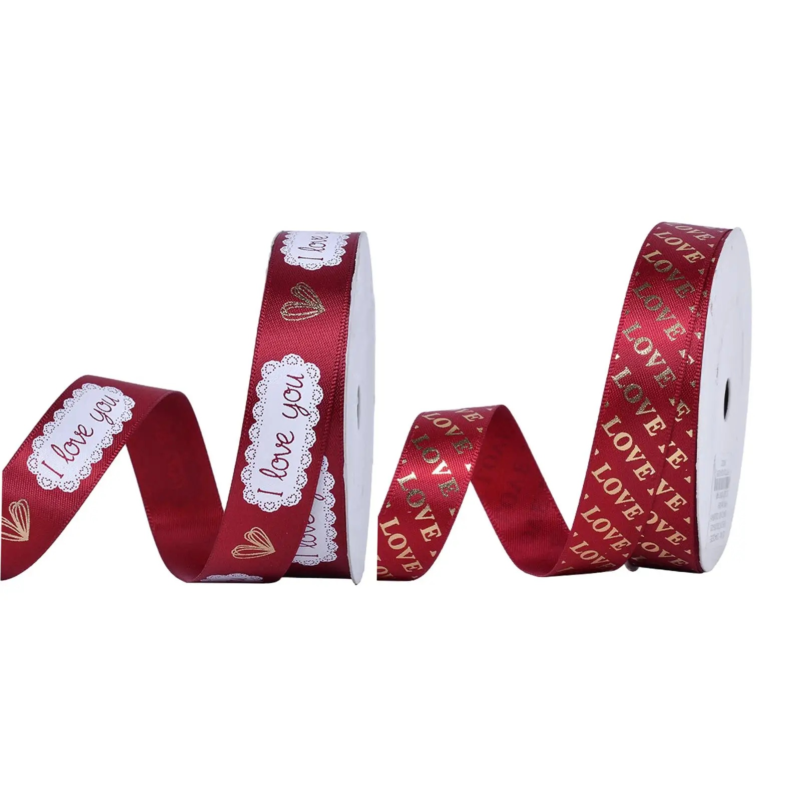 Valentine`s Day Fabric Ribbon, Love Ribbon, Valentine`s Day Decor, DIY Supplies for Party Decoration