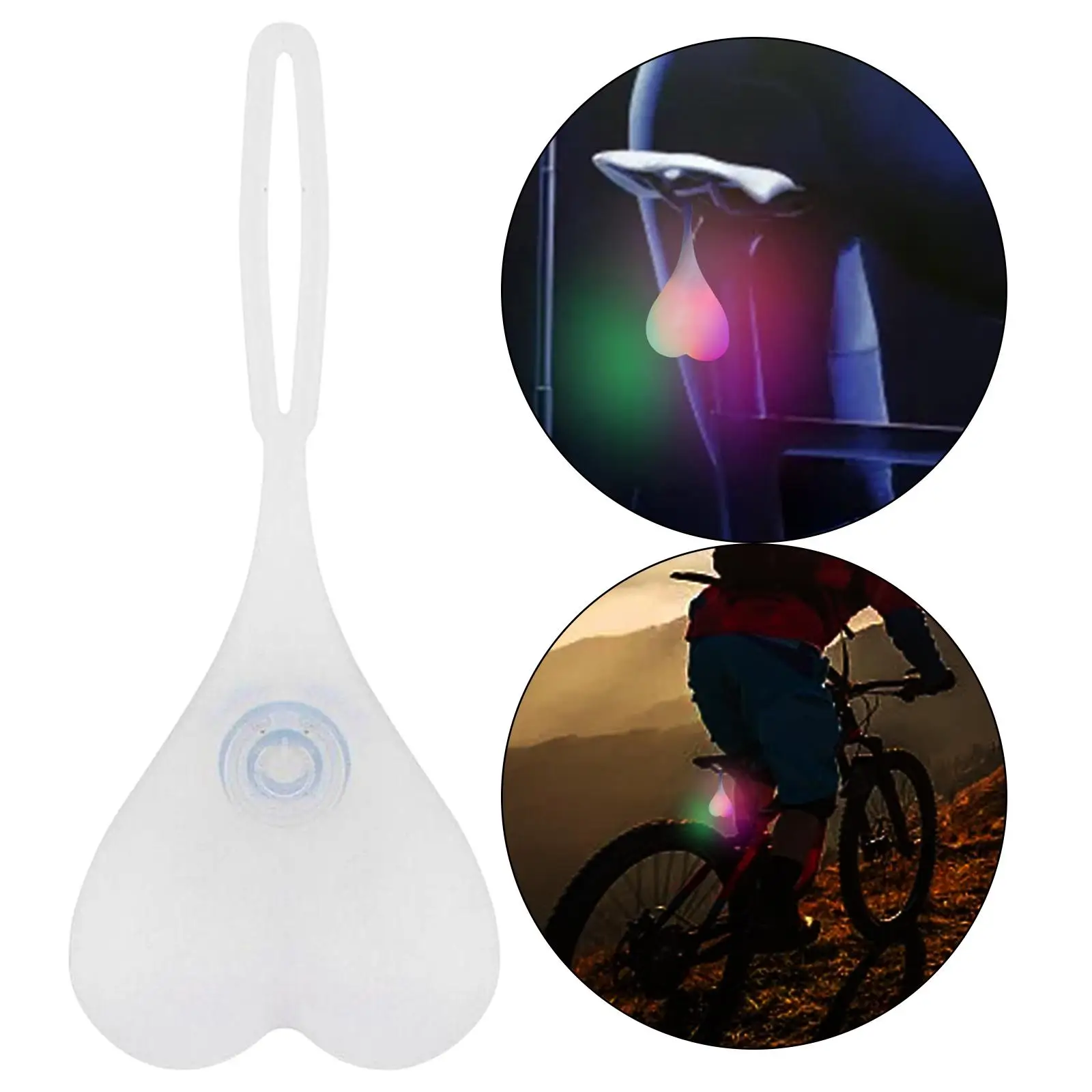 Silicone LED   Waterproof Heart Ball Egg Cycling Mountain Bike Equipment Accessories Seat Back Creative Floodlight Lamp