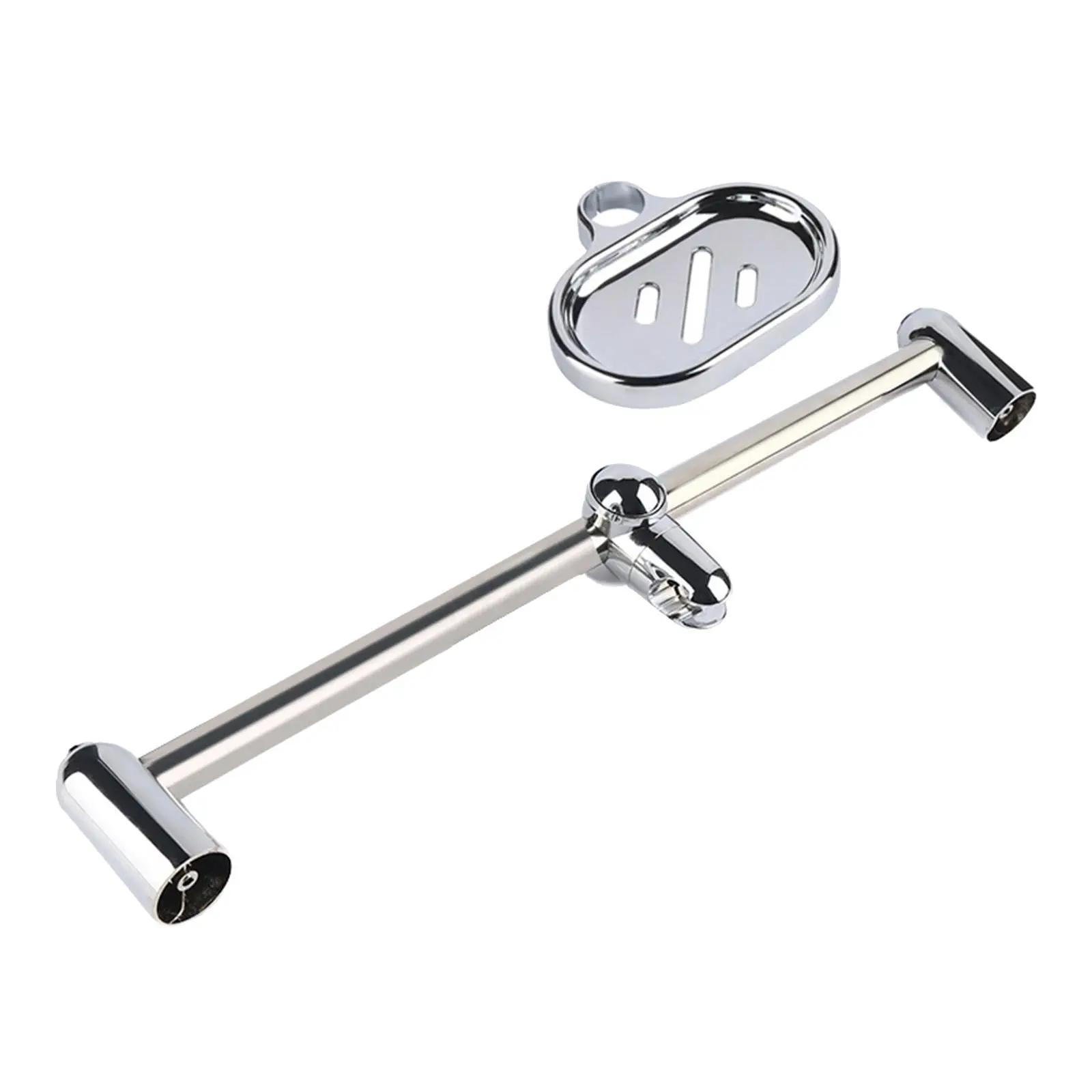 Bathroom Wall Mount Shower Head Slide Bars 360° Rotation Polished Surface with Adjustable Handheld Shower Head Holder 60cm