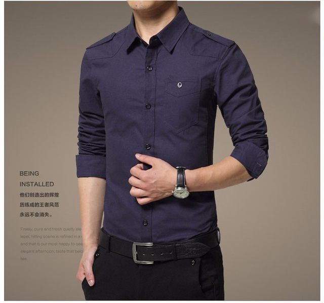 Electric Blue Epaulette Blouse - Men - OBSOLETES DO NOT TOUCH