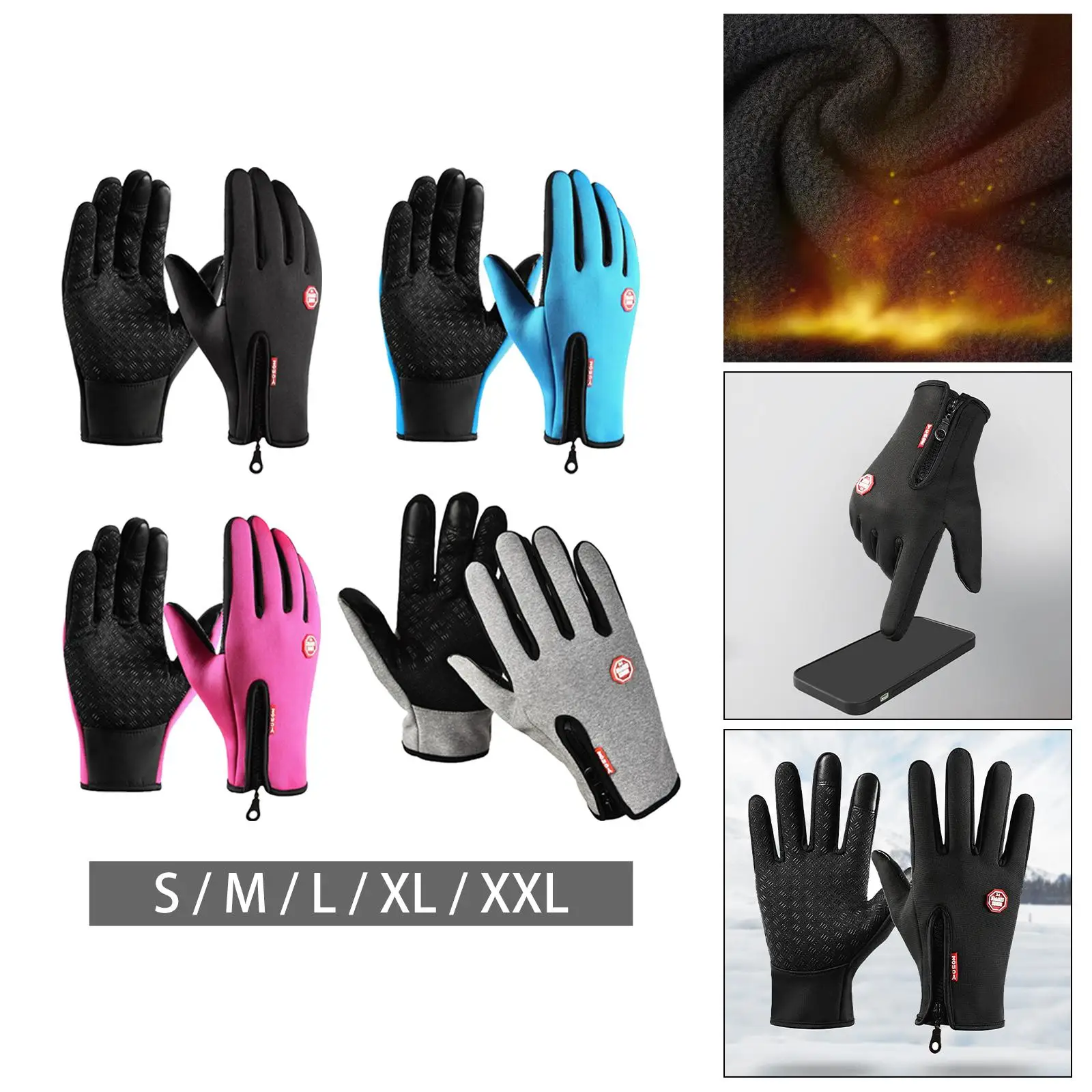 Winter Gloves Non Slip Thermal Waterproof Warm Insulated Windproof for Running Riding Motorcycle Outdoor Sports Adults Unisex