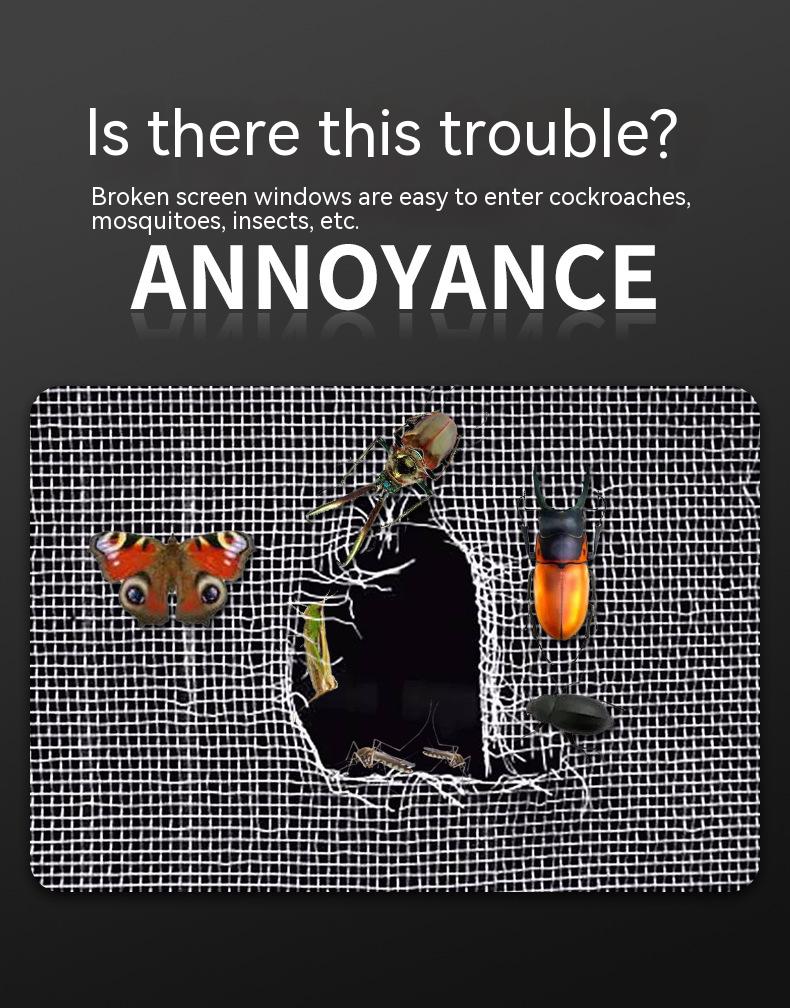 Description Picture 3 of item1 Roll Self-Adhesive Window Screen Mosquito Net Repair Tape Window Screen Net Paste Anti-Mosquito Door And Window Strong Tape