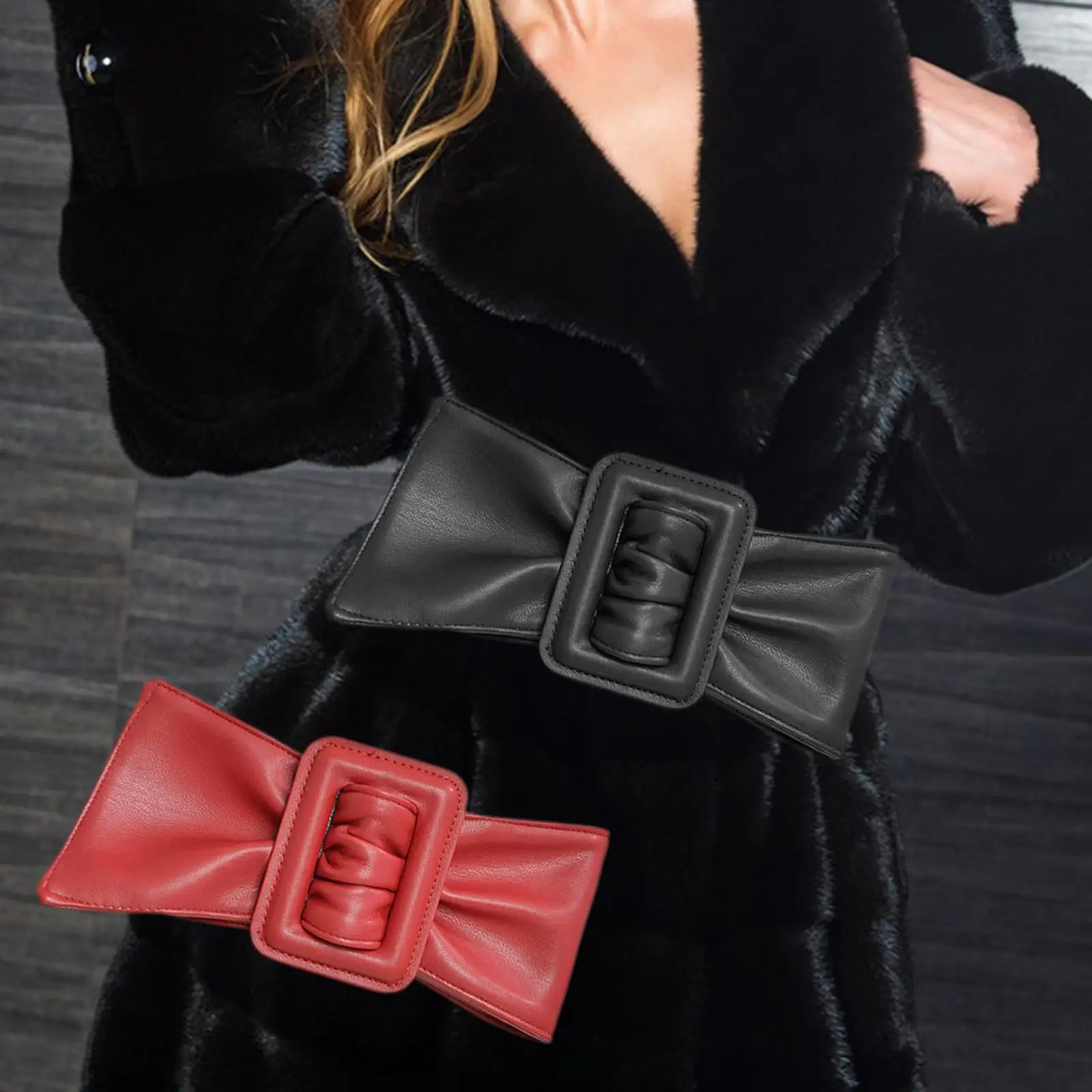 Women Wide Waist Belt PU Leather Band Female Fashion Elegant Corset Waistband Cinch