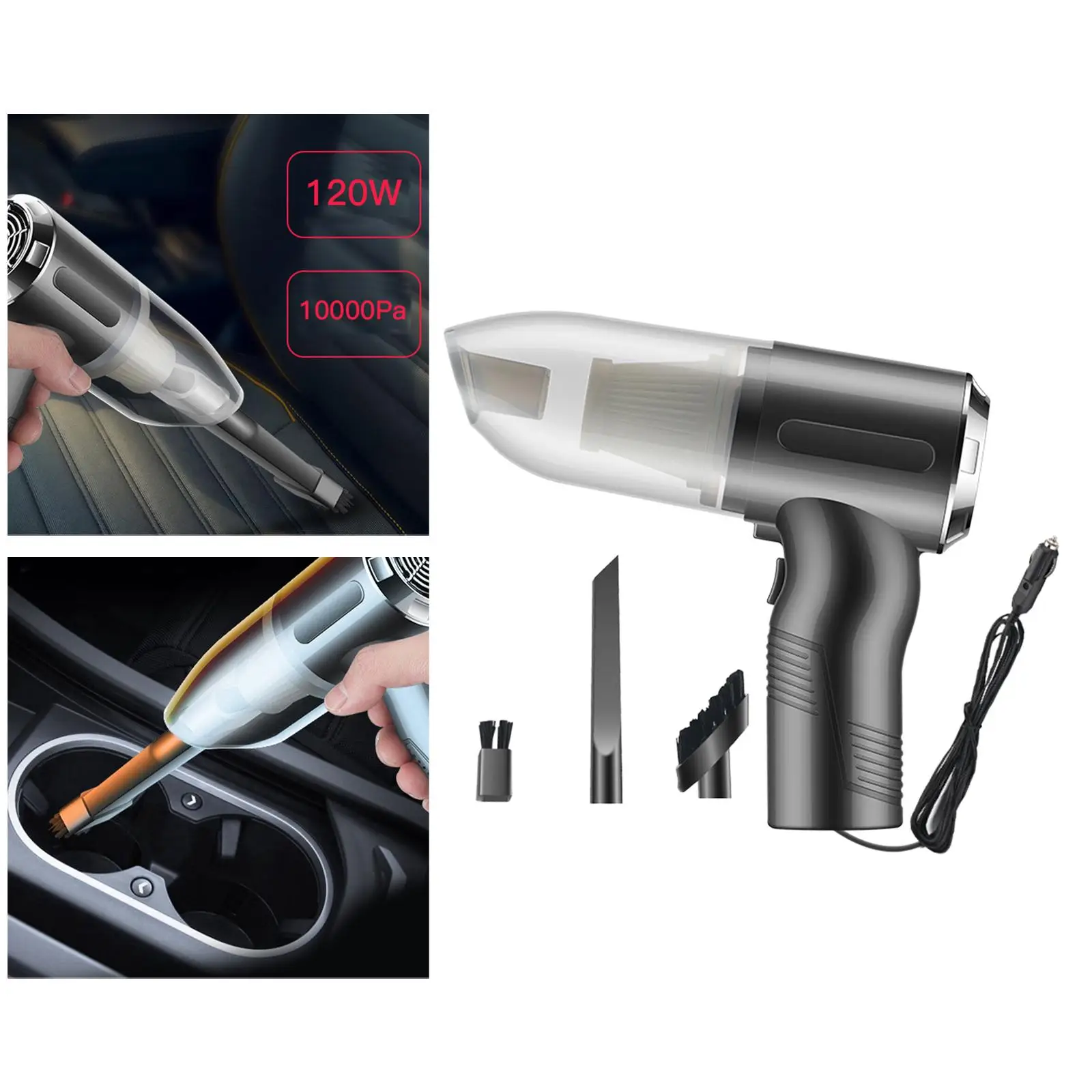 Portable Car Vacuum Cleaner 10000PA Strong Suction High Power Mini Vacuum for Vehicle, Pet Hair, Office, Sofa, Home