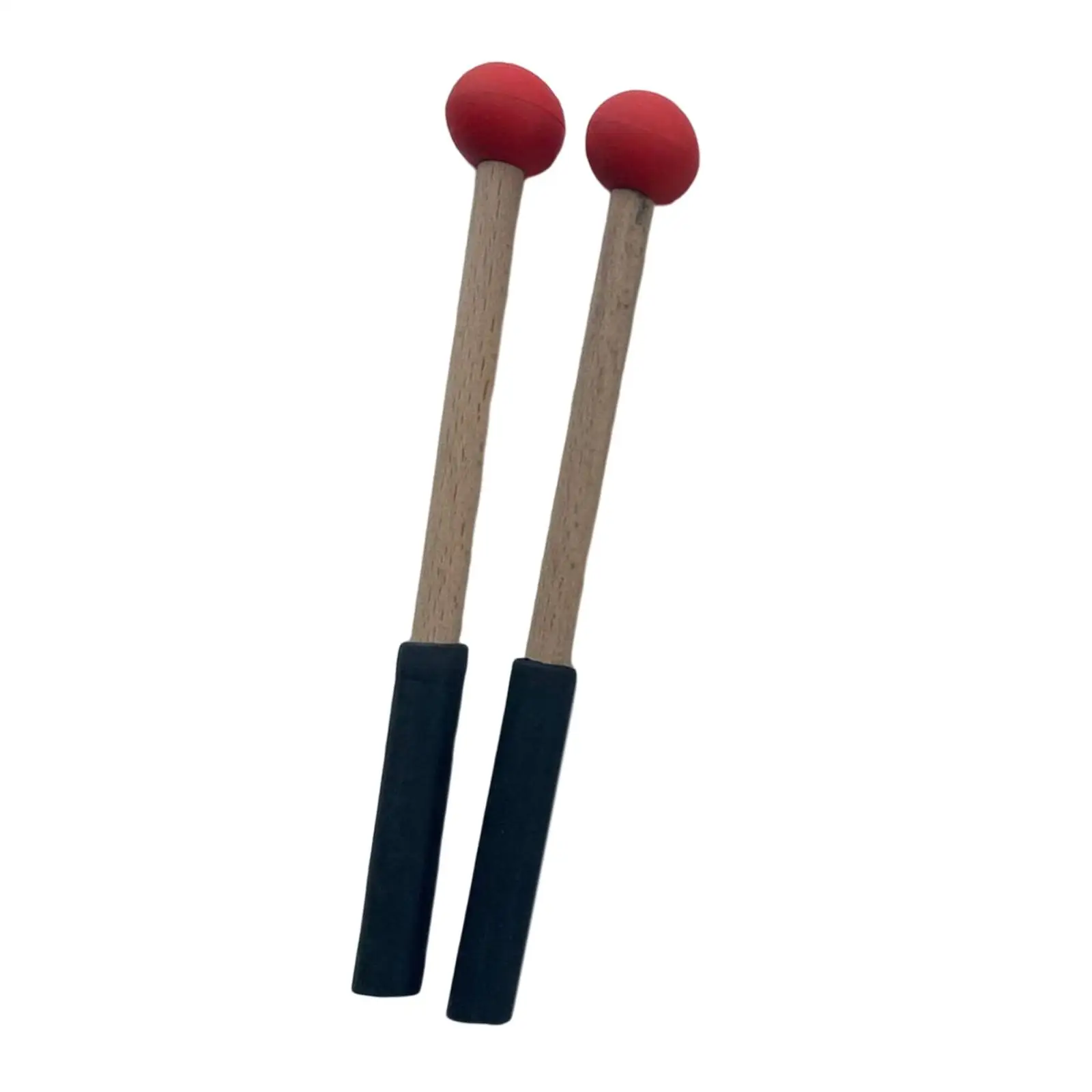 2 Pieces Wooden Silicone Drumsticks Hand Percussion Mallets for Xylophone