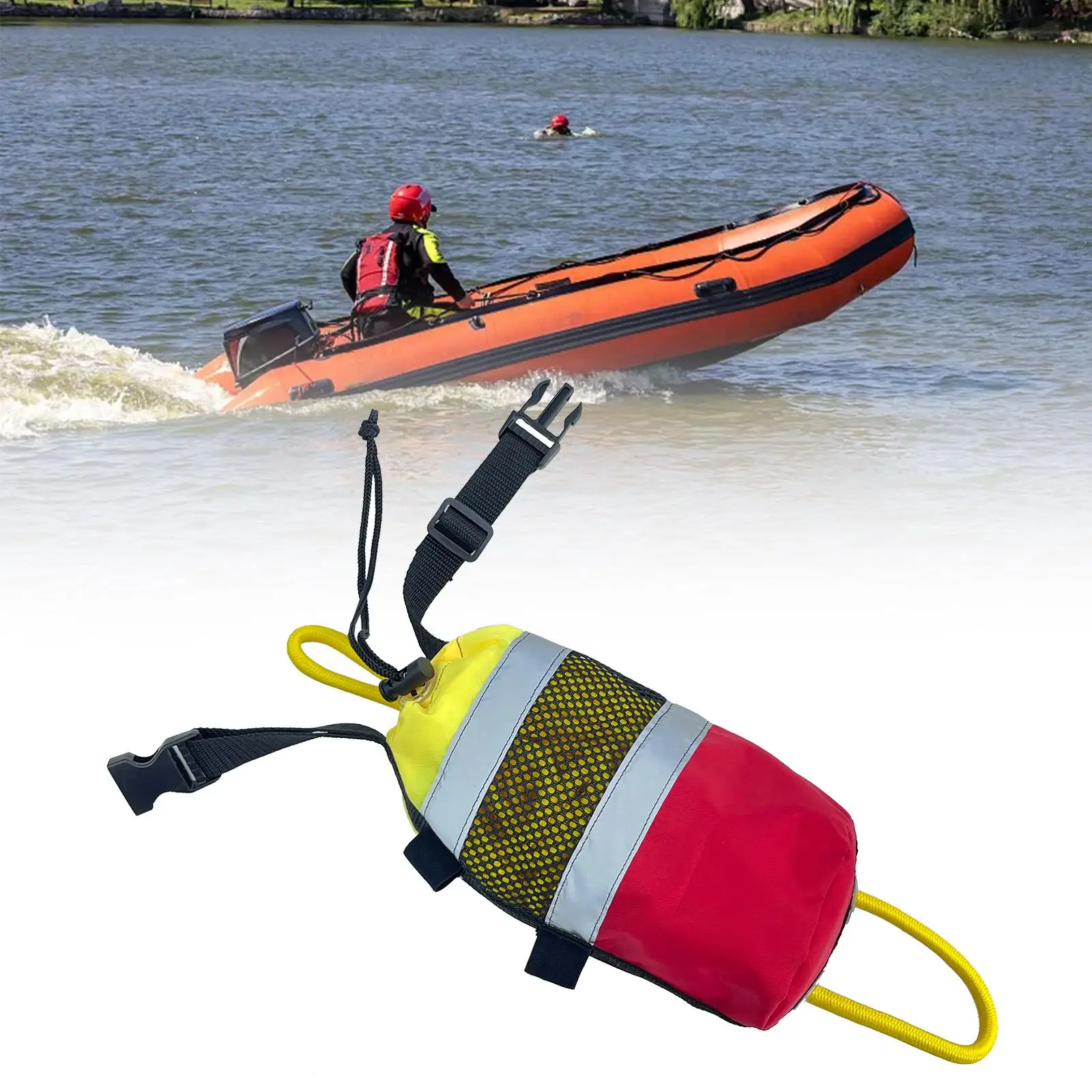Portable Throw Bag Reflective Flotation Device 21M Throw Bag for for Fishing Swimming Rafting Kayaking Boat