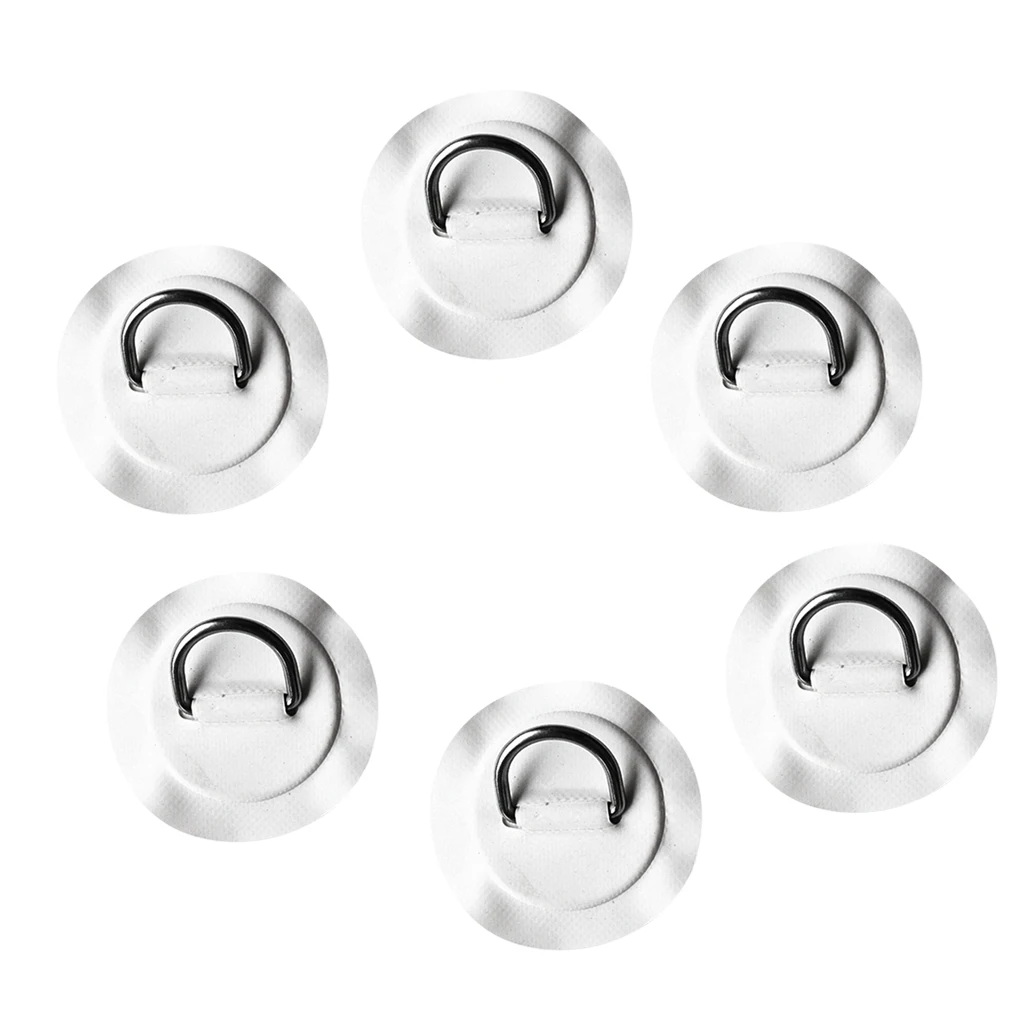 6Pcs Stainless Steel D Pad Inflatable Boat Kayak PVC D Round Patch Watercraft accessories