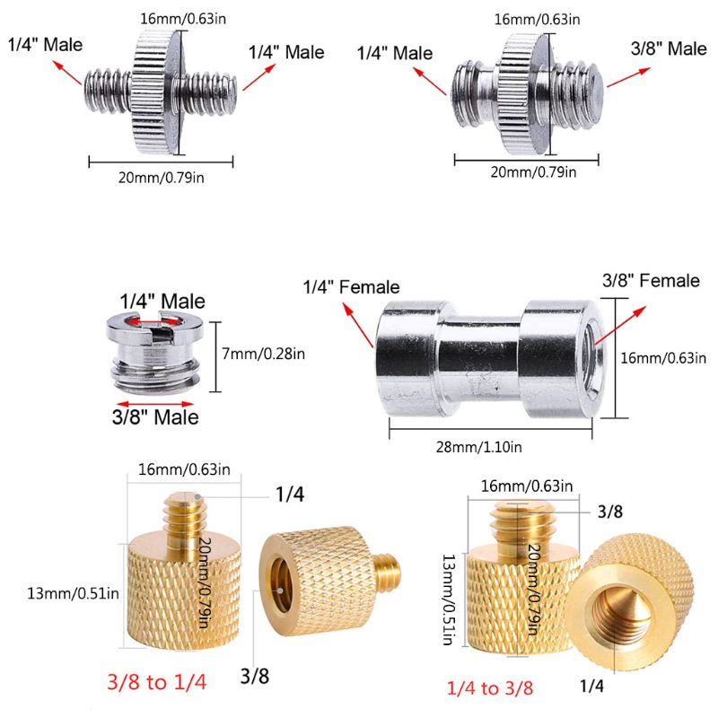 metal de parafuso macho converter adaptador para suporte de câmera