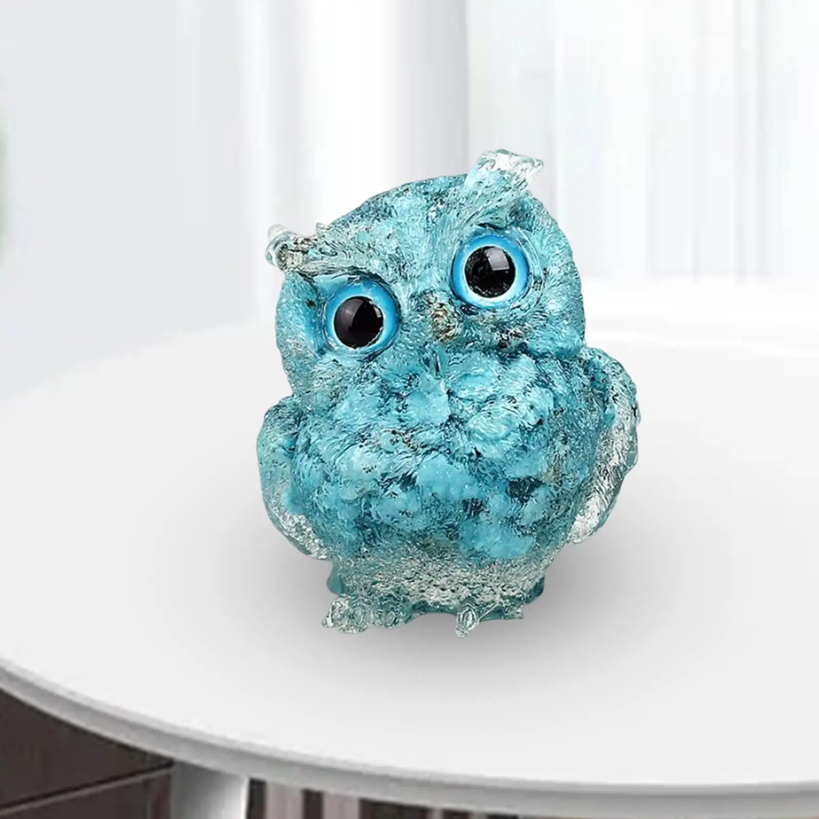 Creative Owl Statue Collectible Craft Natural Crystal Owl Ornament for Office Desktop Home Decor Accents Housewarming Gift